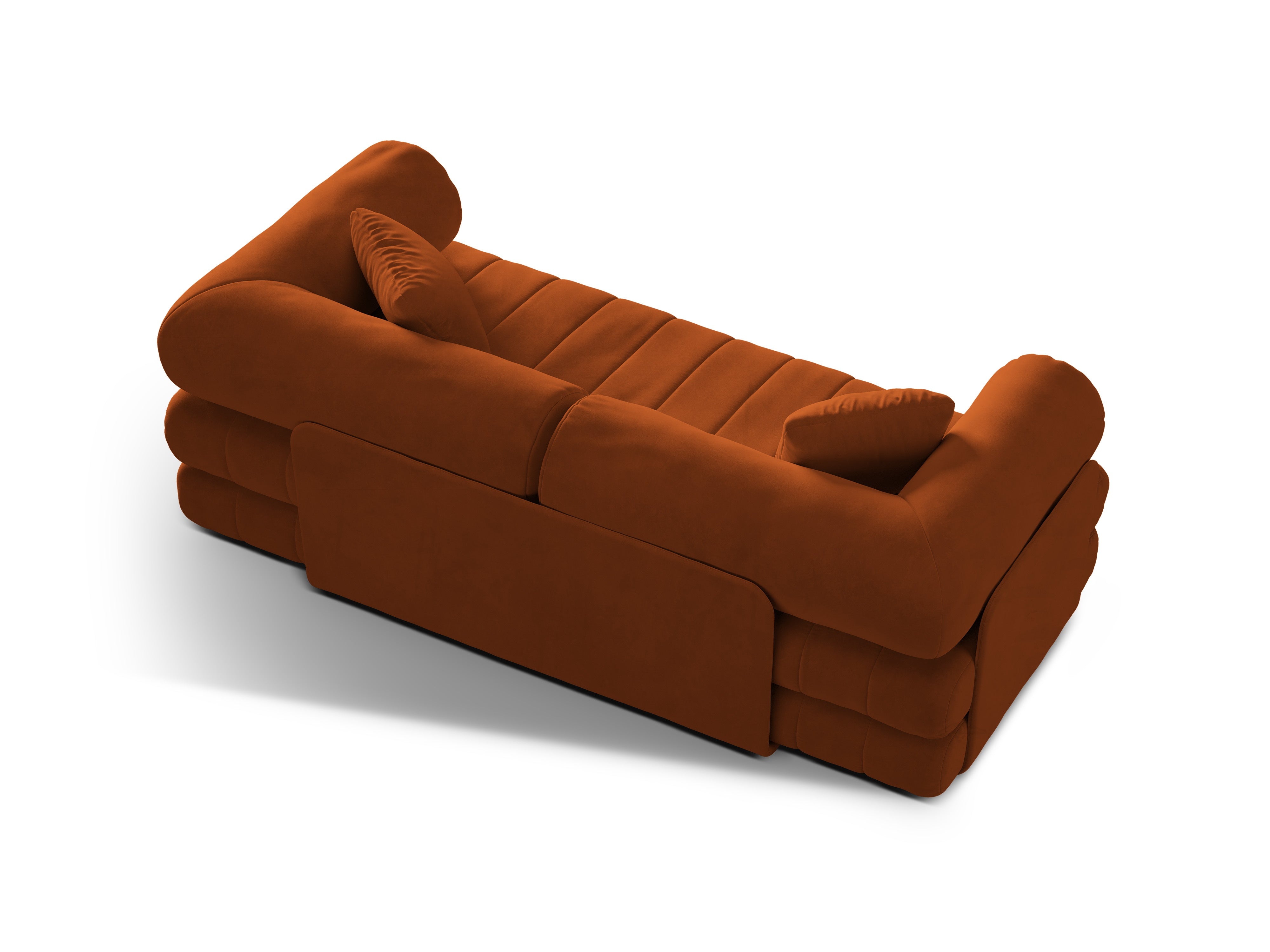 Samtsofa 3-sitzig mit Schlaf-Funktion KEMI terrakotta