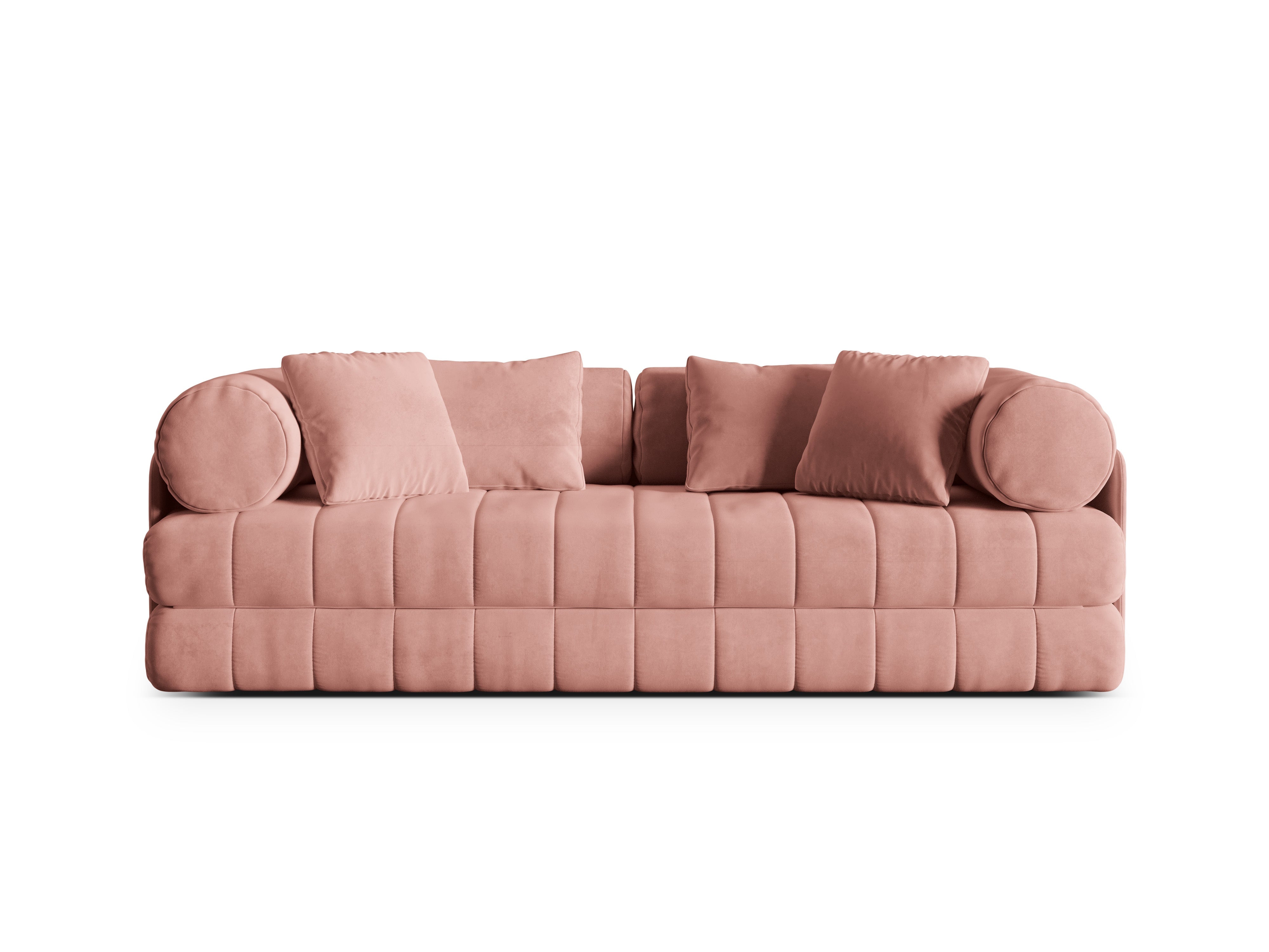 Samtsofa 3-sitzig mit Schlaf-Funktion KEMI rosa