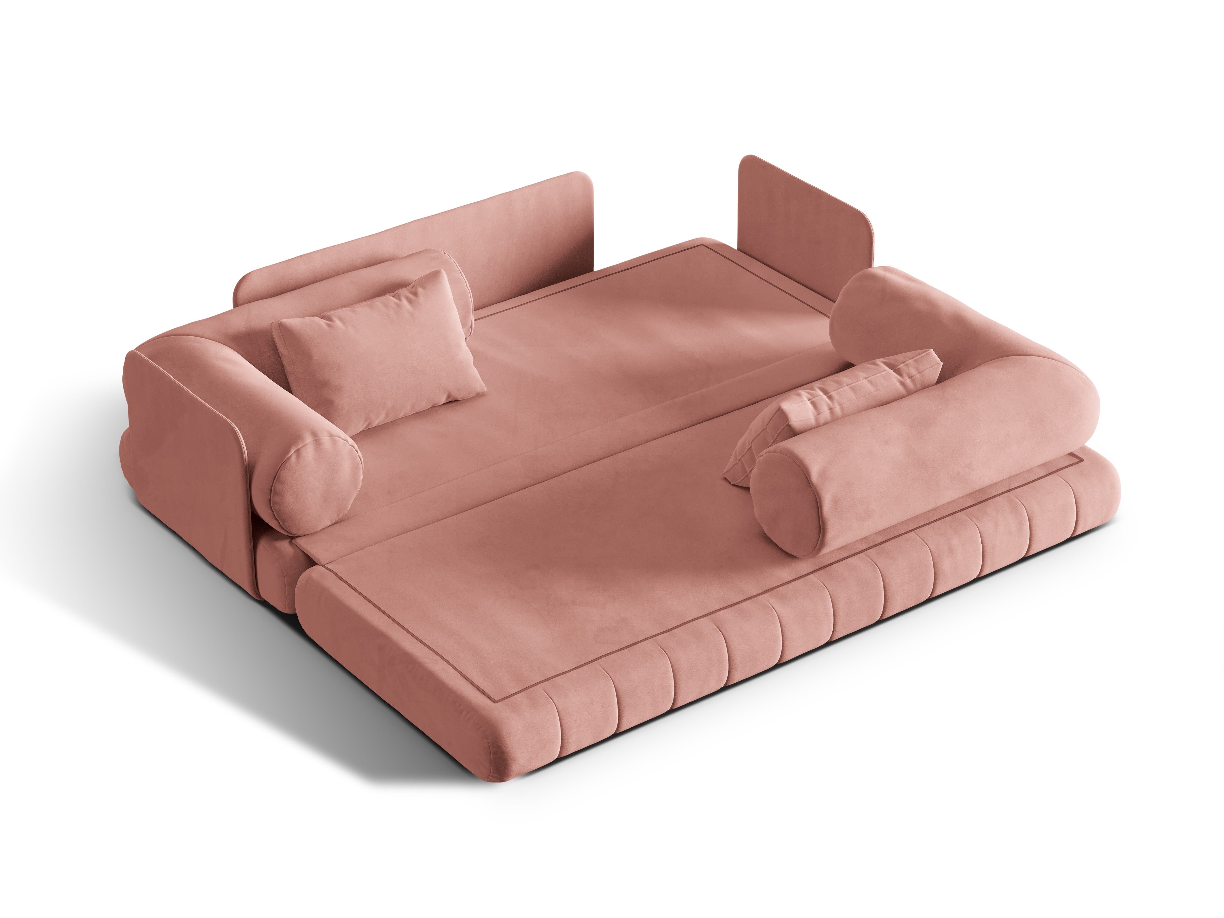 Samtsofa 3-sitzig mit Schlaf-Funktion KEMI rosa