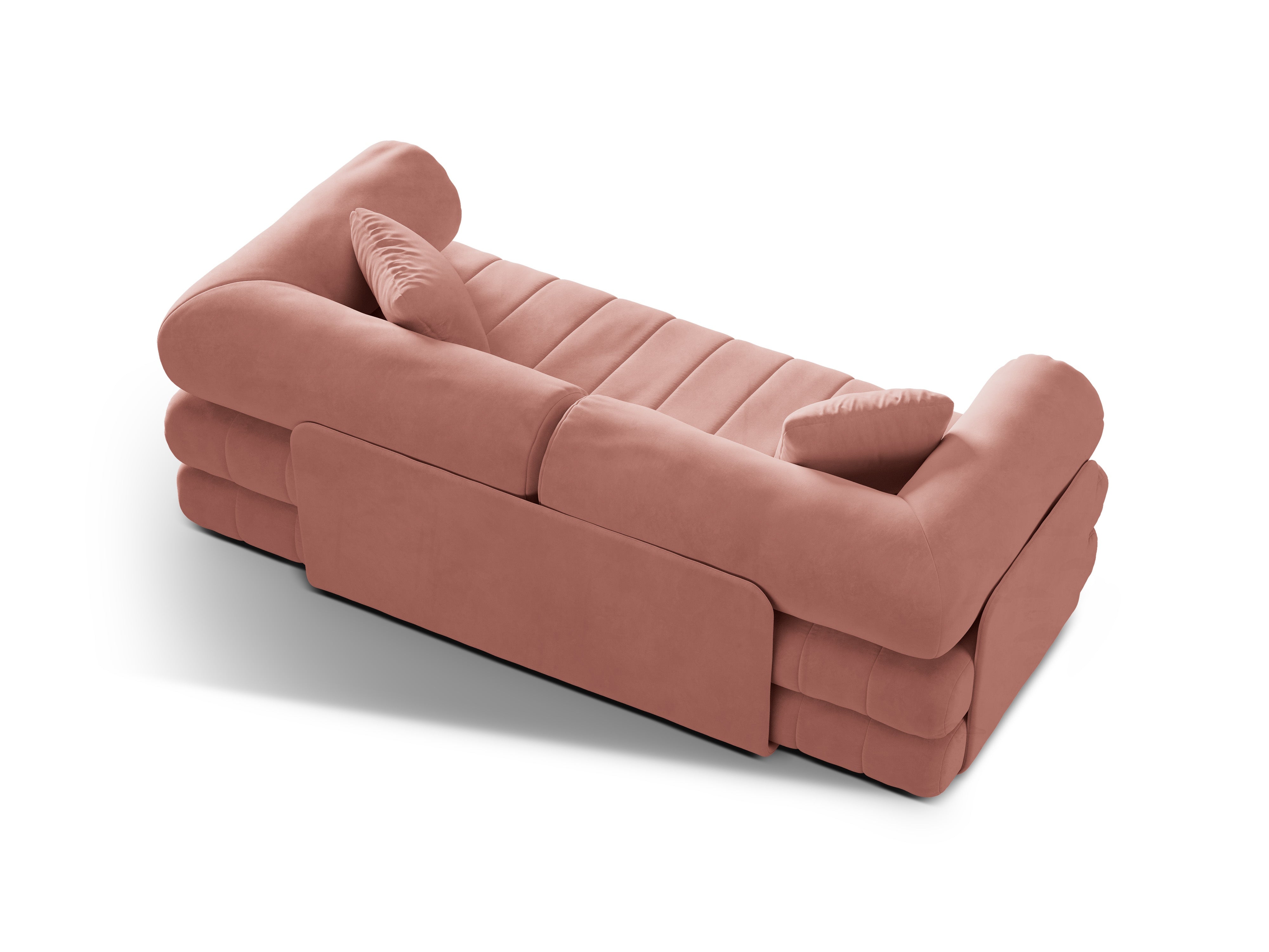Samtsofa 3-sitzig mit Schlaf-Funktion KEMI rosa