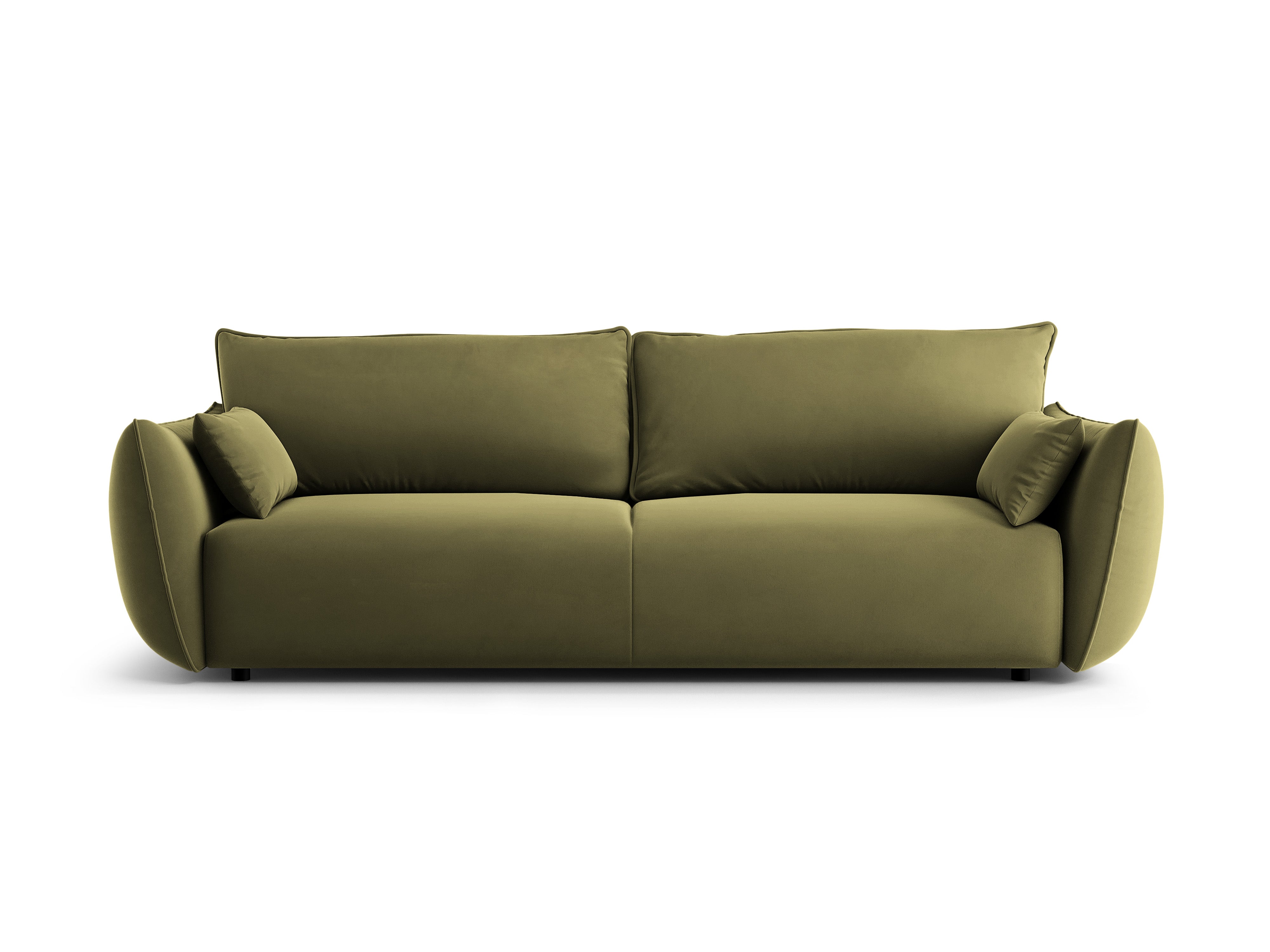 Velvet sofa with sleeping function MATERA olive