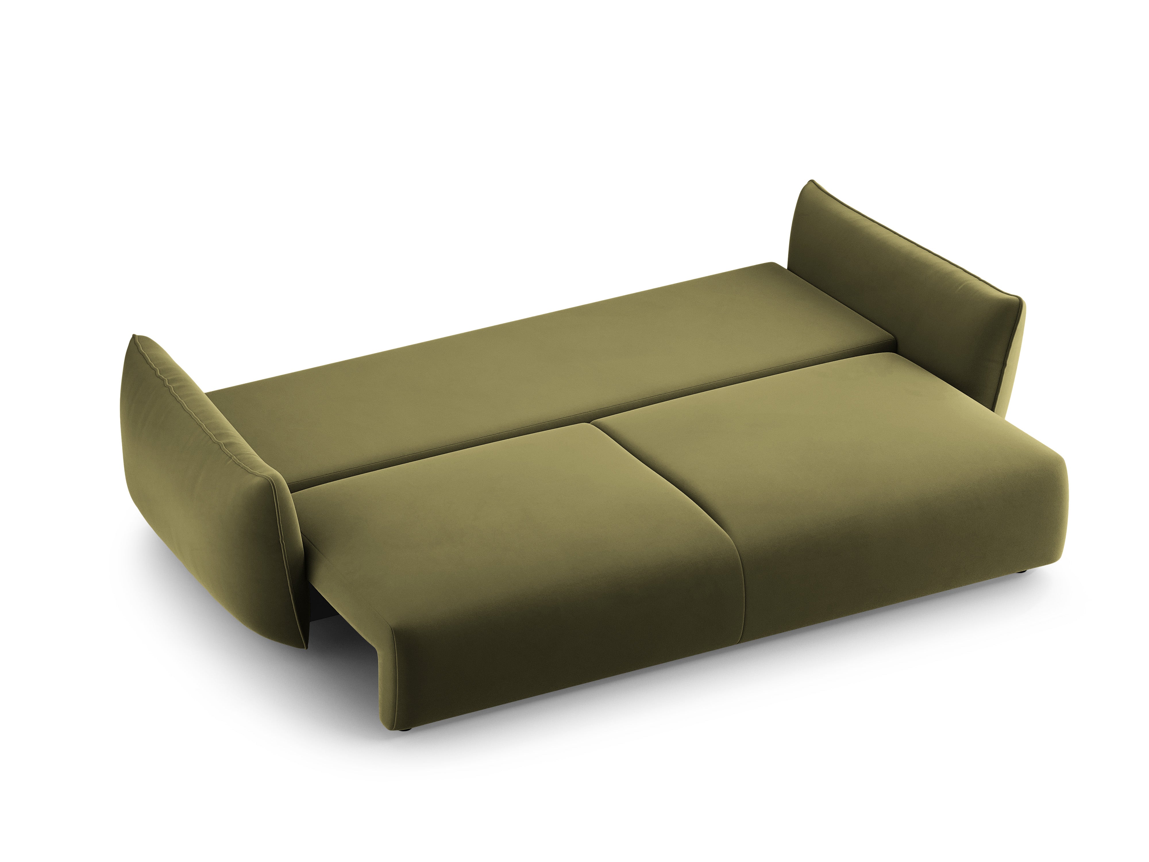 Velvet sofa with sleeping function MATERA olive