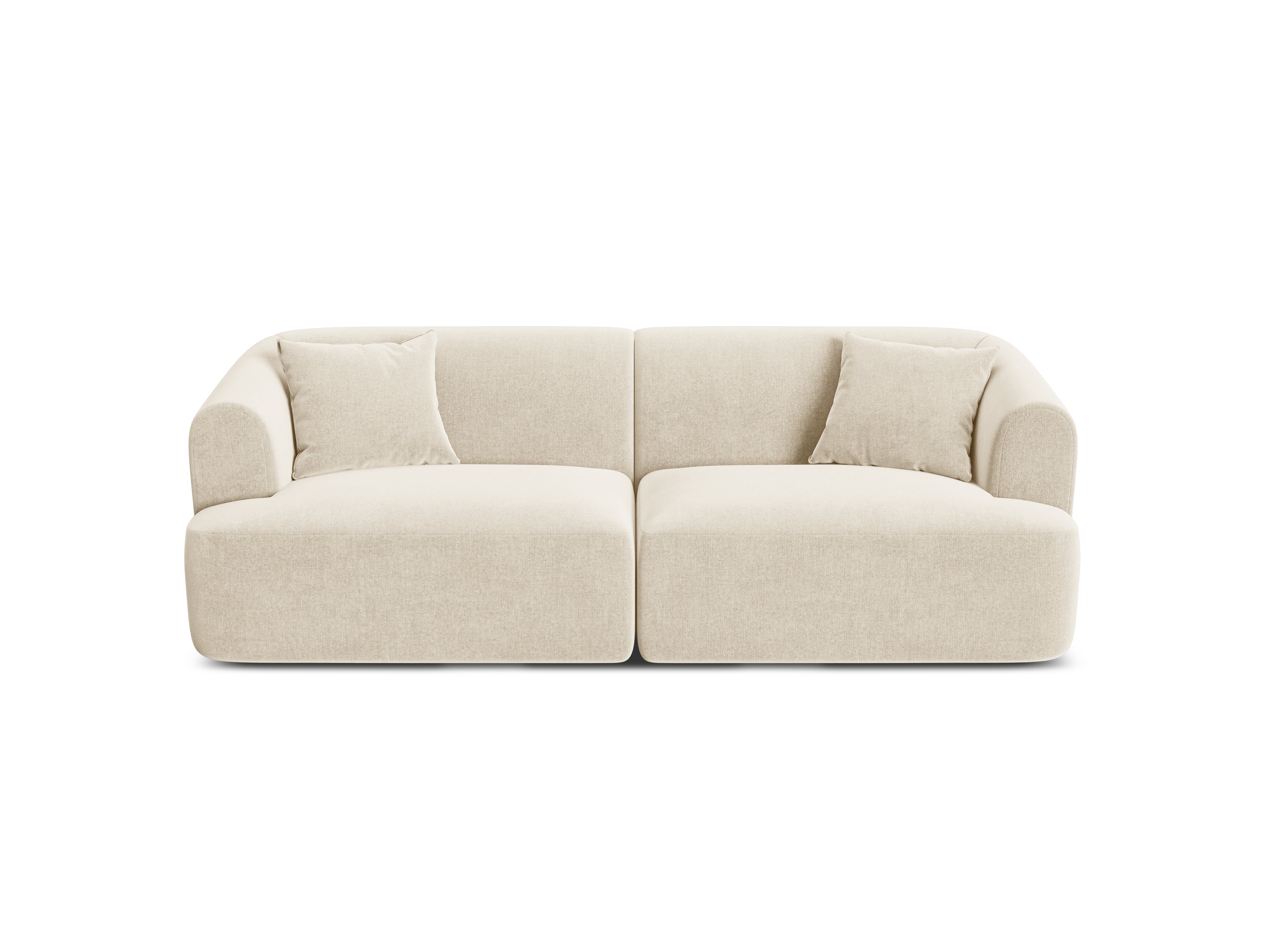 Sofa aus Samt 3-sitzig CAMPI hellbeige
