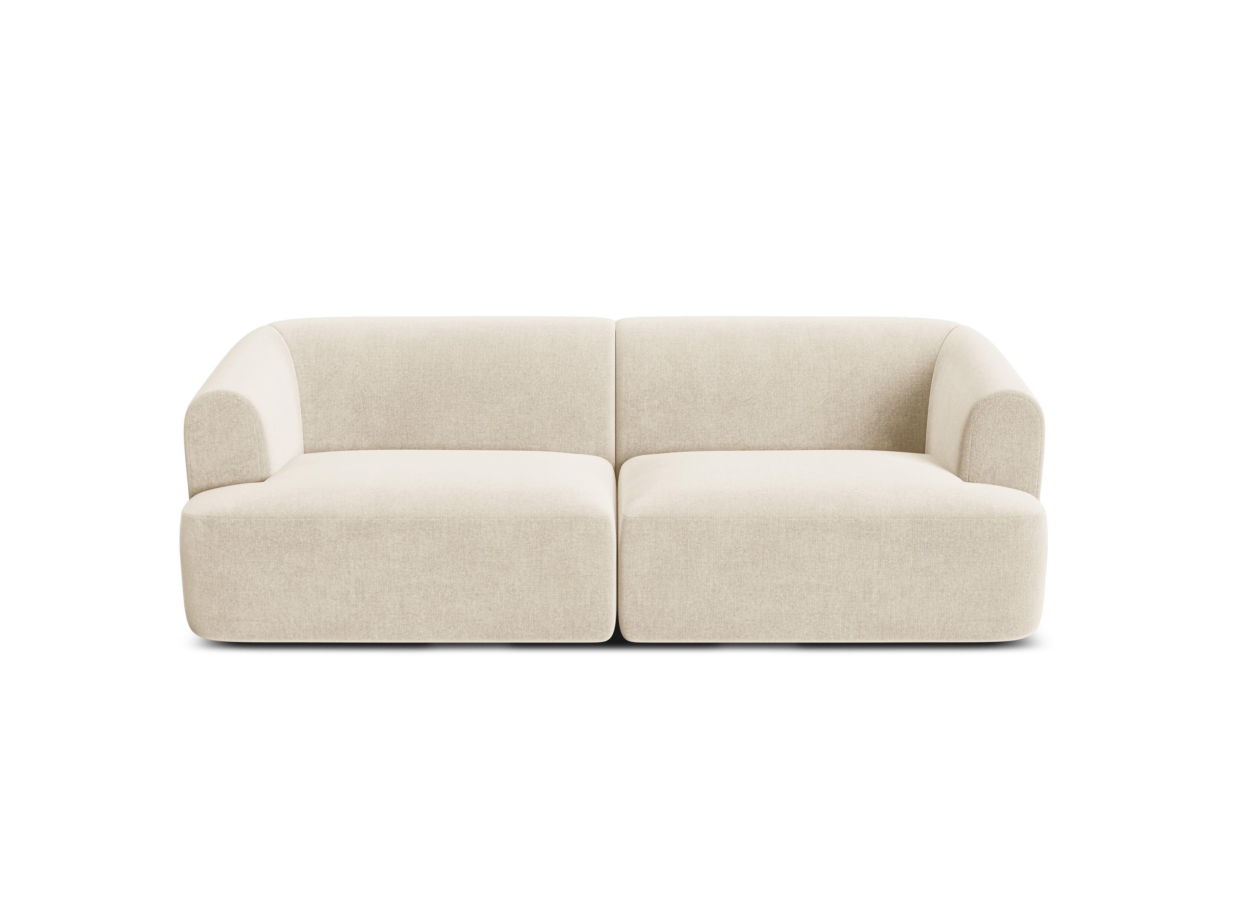 Sofa aus Samt 3-sitzig CAMPI hellbeige
