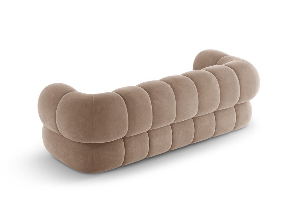 Sofa 3-sitzig aus Samt KOGE dunkelbeige