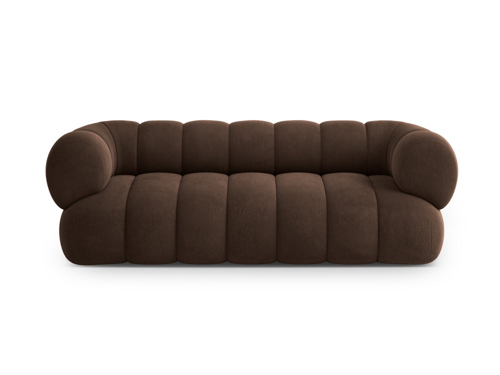 Sofa 3-sitzig aus Samt KOGE schokoladenbraun
