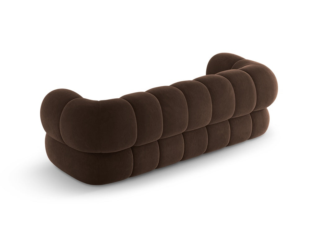 Sofa 3-sitzig aus Samt KOGE schokoladenbraun