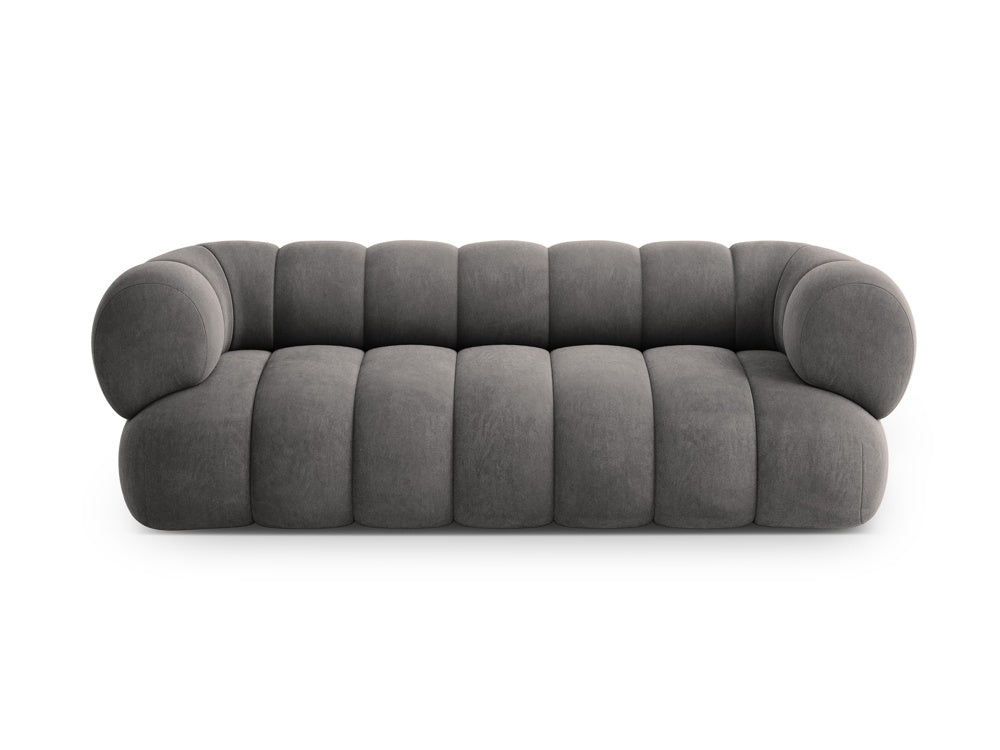 Sofa 3-sitzig aus Samt KOGE dunkelgrau