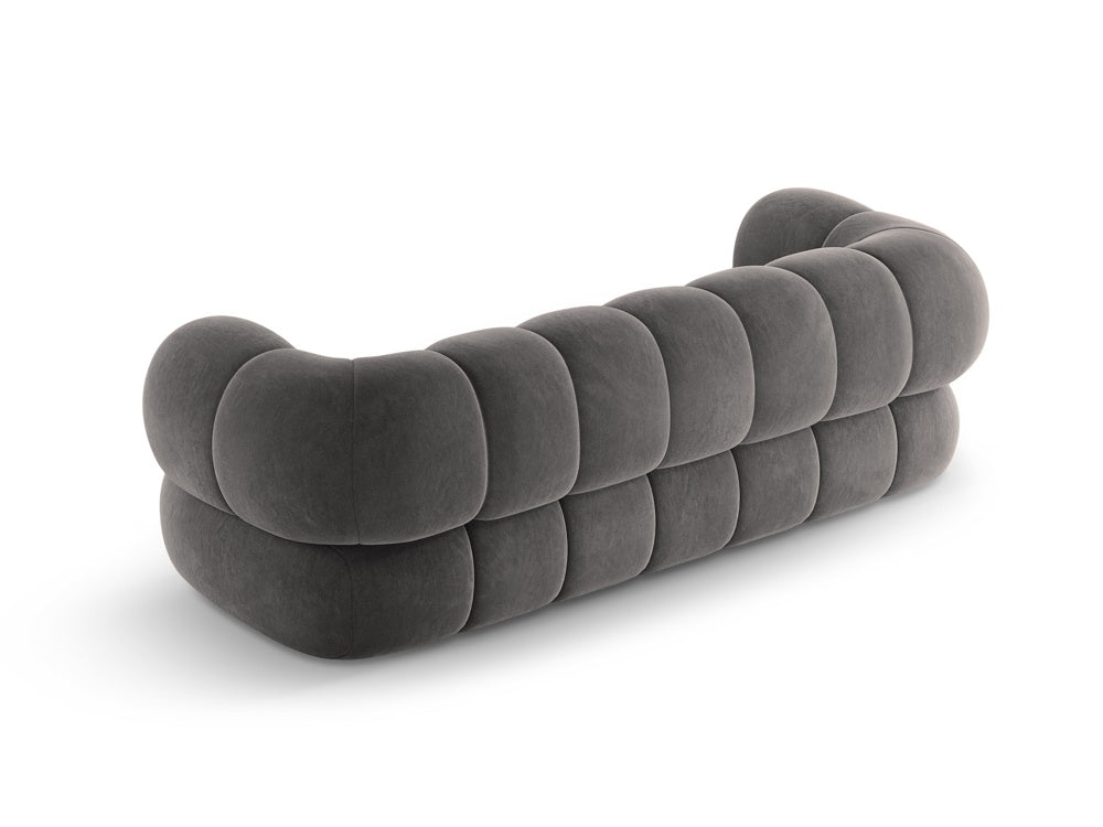 Sofa 3-sitzig aus Samt KOGE dunkelgrau