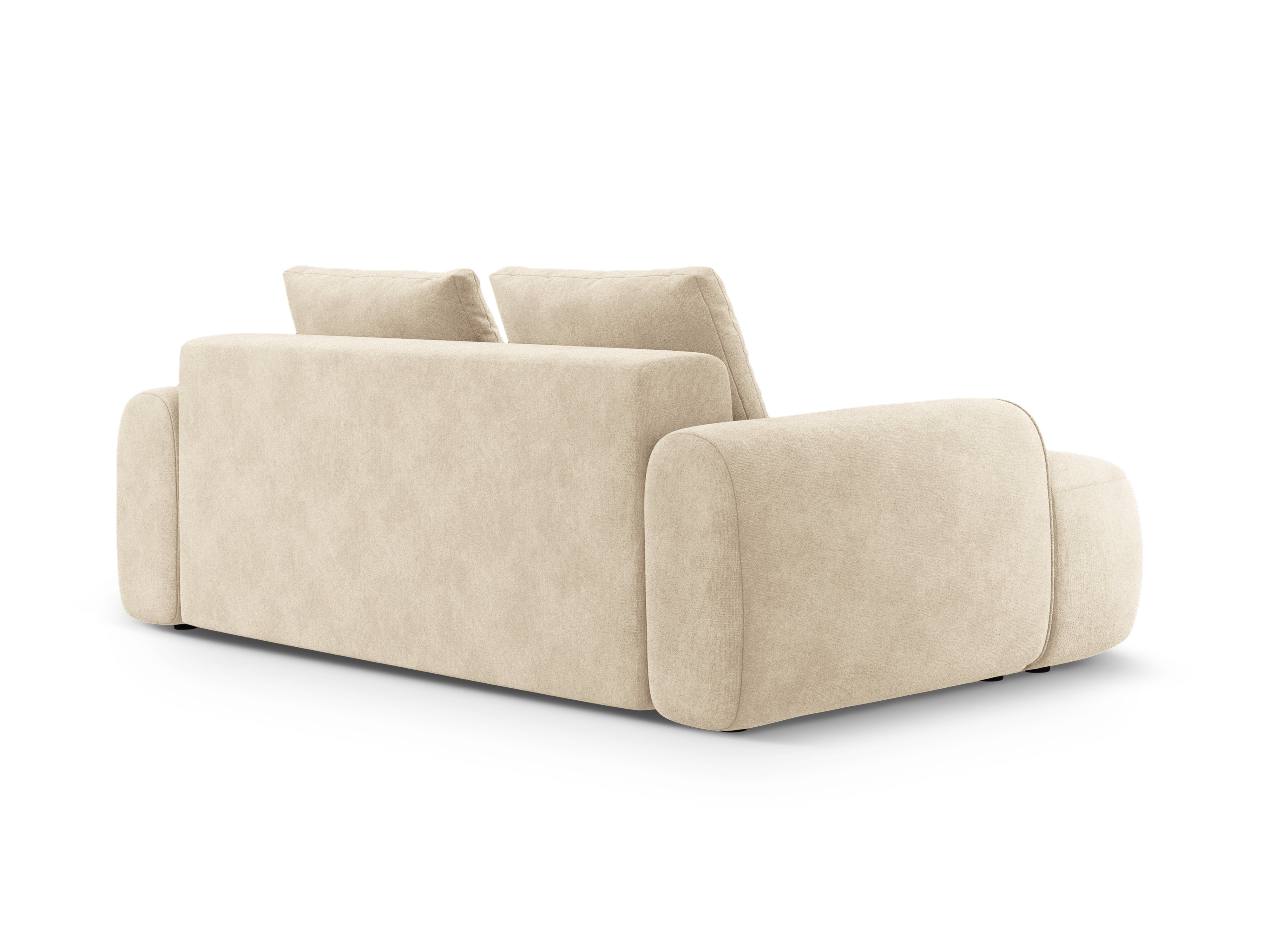 Sofa aus Samt 3-sitzig LINZ hellbeige