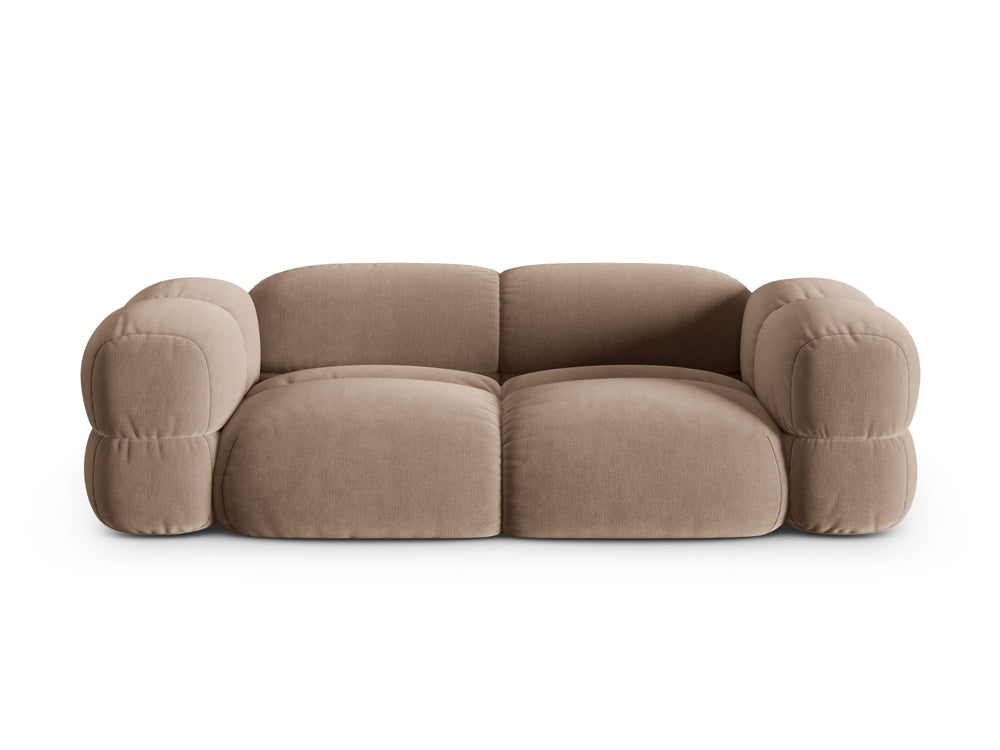 Sofa 3-sitzig aus Samt LORETTO dunkelbeige