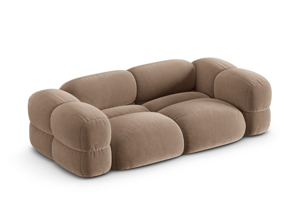 Sofa 3-sitzig aus Samt LORETTO dunkelbeige
