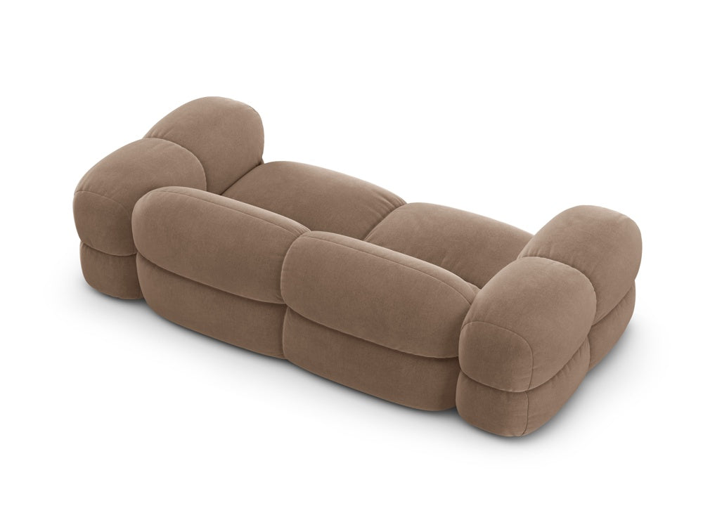 Sofa 3-sitzig aus Samt LORETTO dunkelbeige