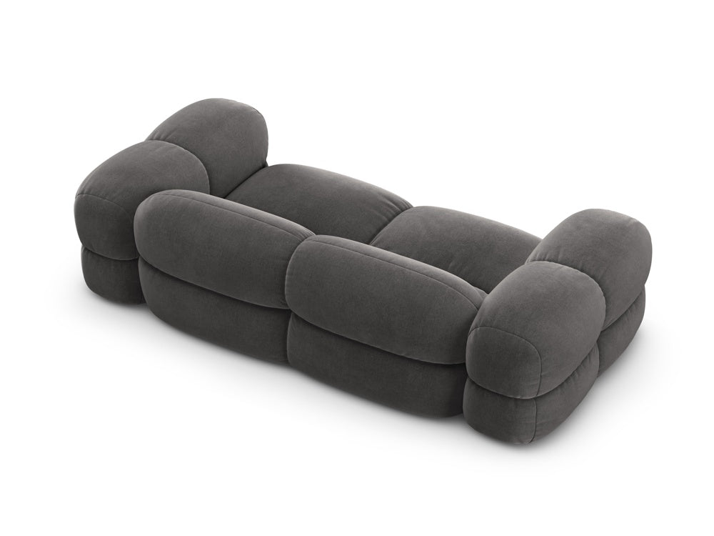 Sofa 3-sitzig aus Samt LORETTO grau