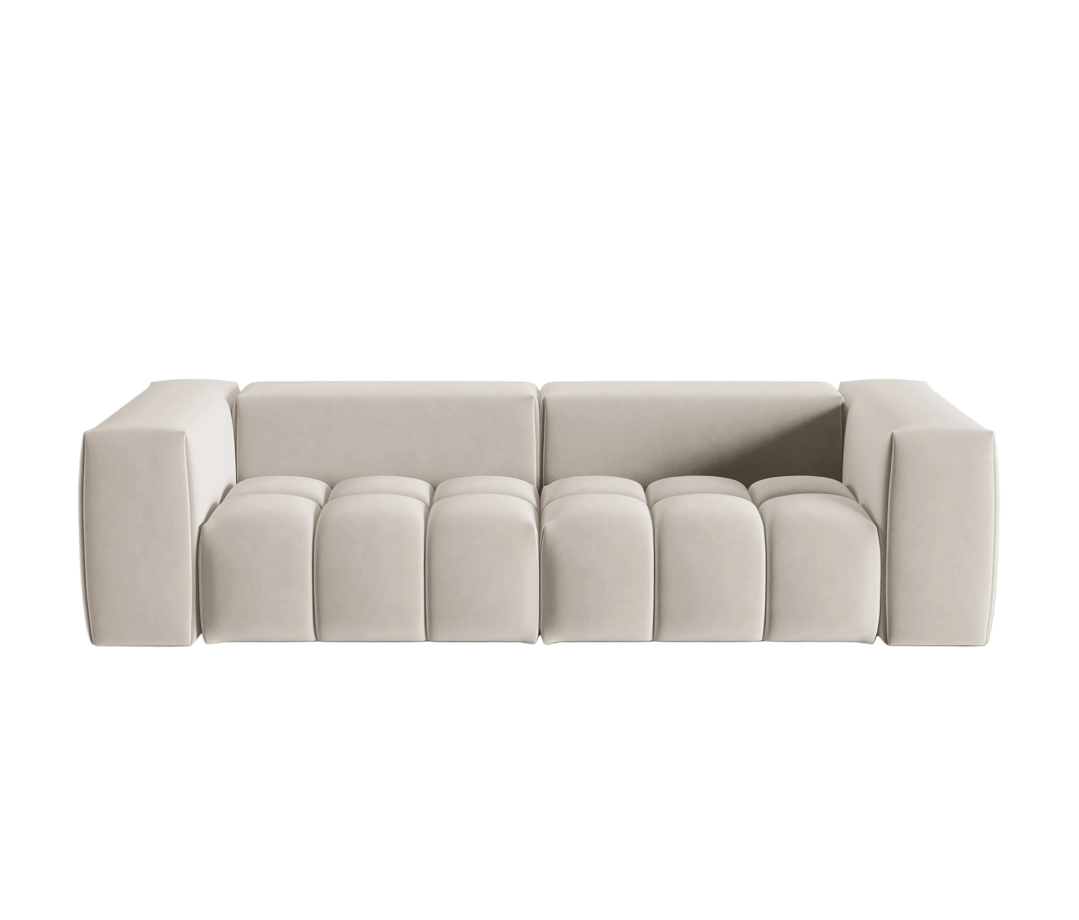Sofa aus Samt für 3 Personen VERONA ecru