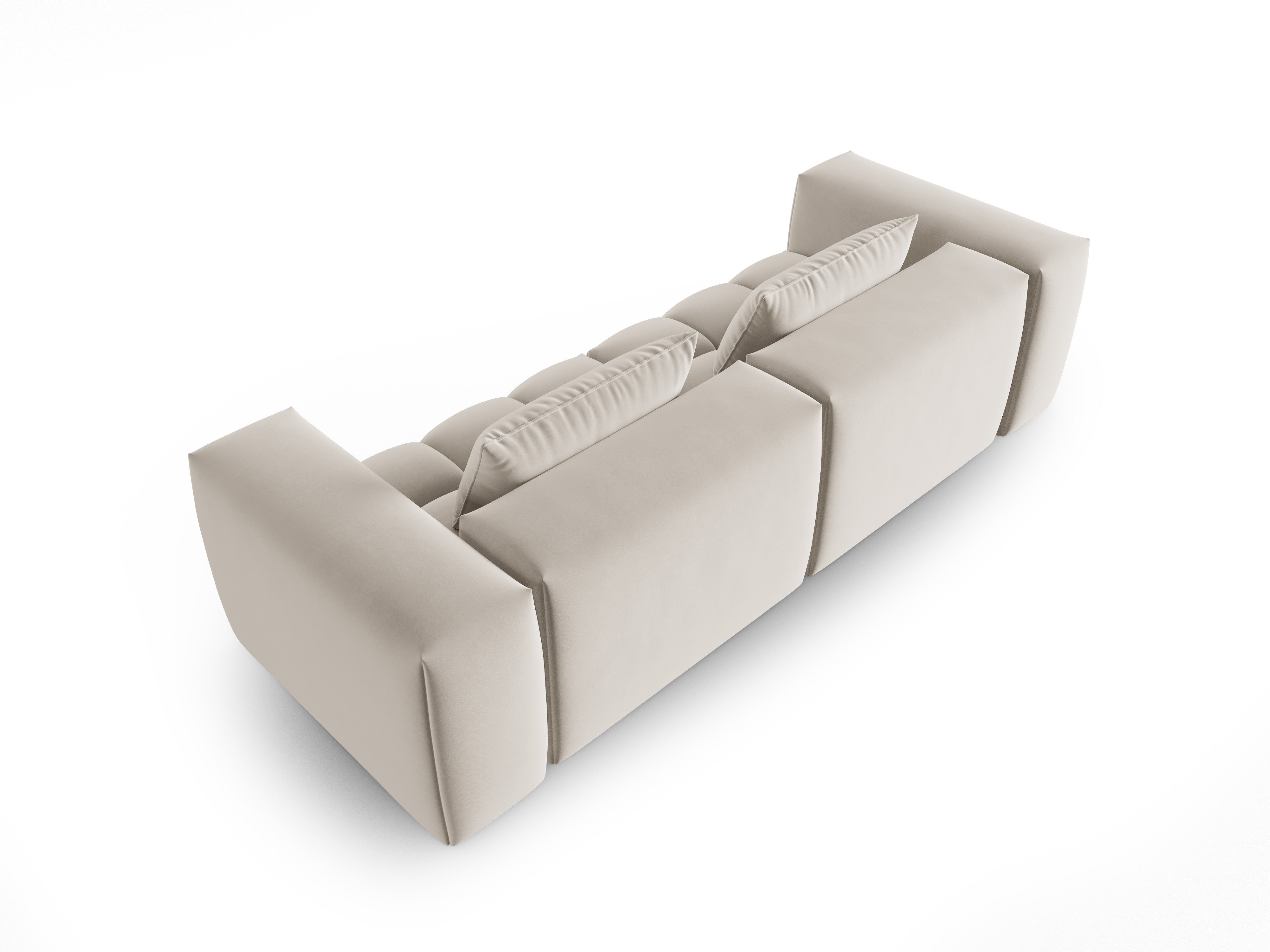 Sofa aus Samt für 3 Personen VERONA ecru