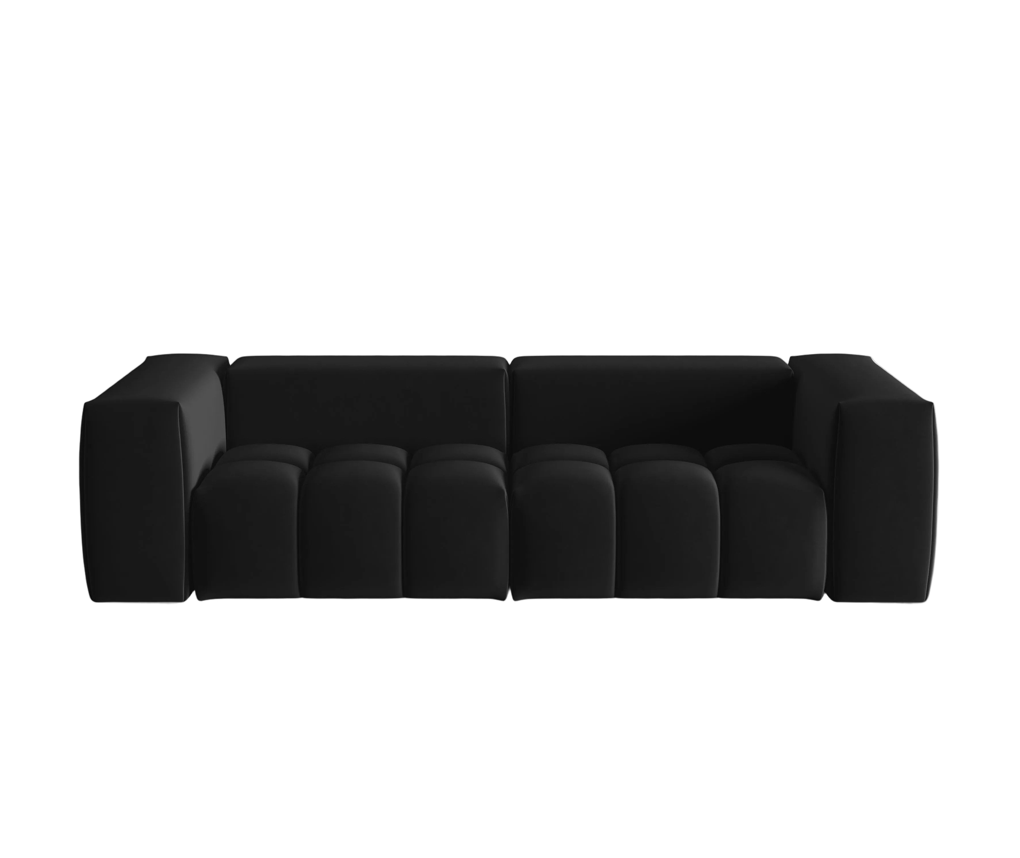 Sofa aus Samt 3-sitzig VERONA schwarz