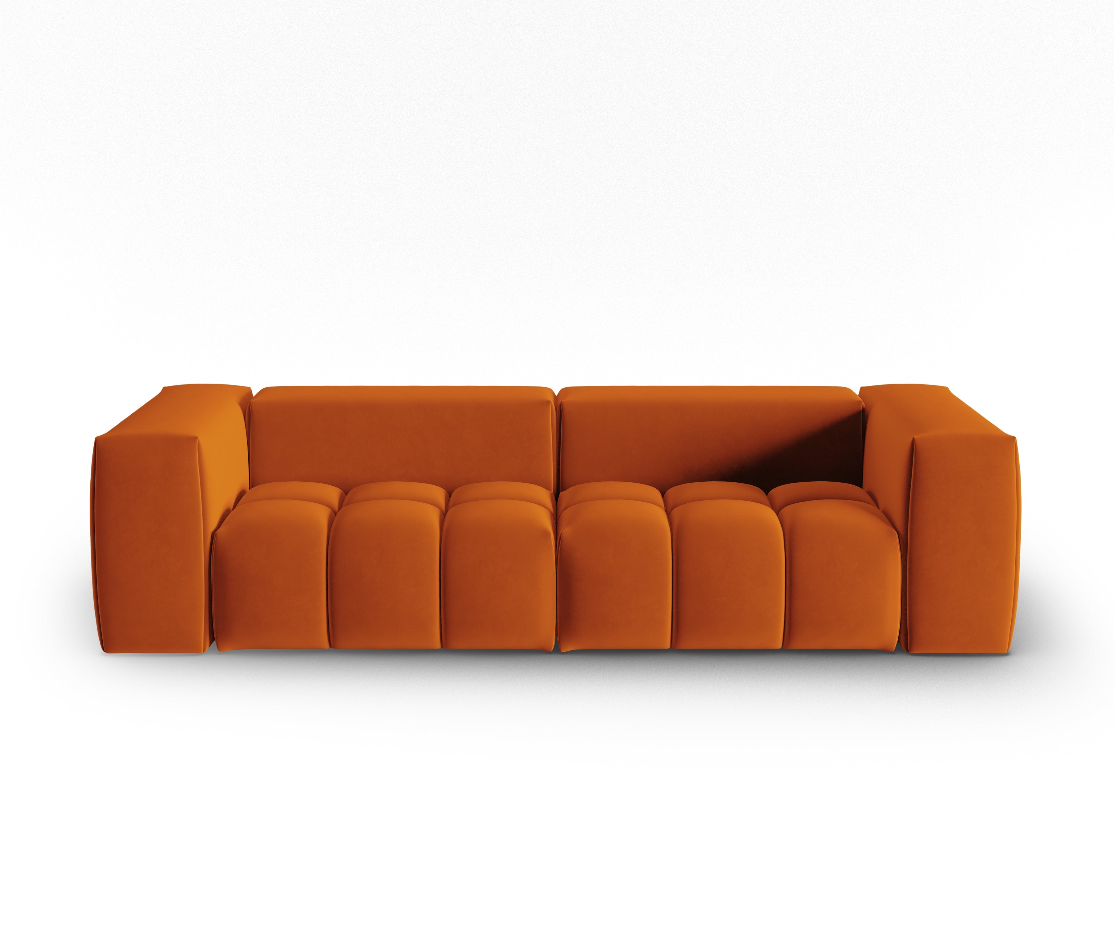 Sofa aus Samt 3-sitzig VERONA ziegelrot