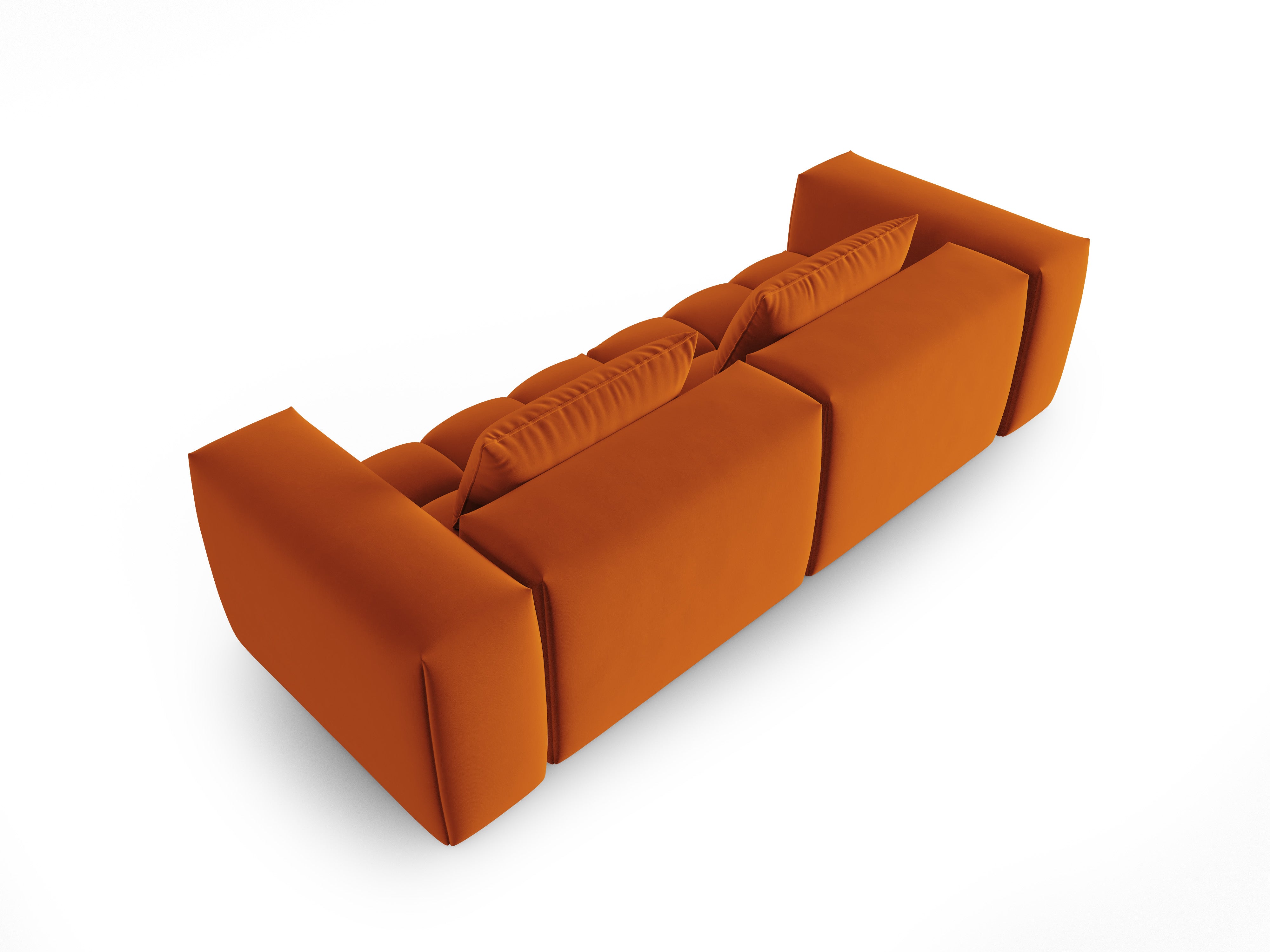 Sofa aus Samt 3-sitzig VERONA ziegelrot