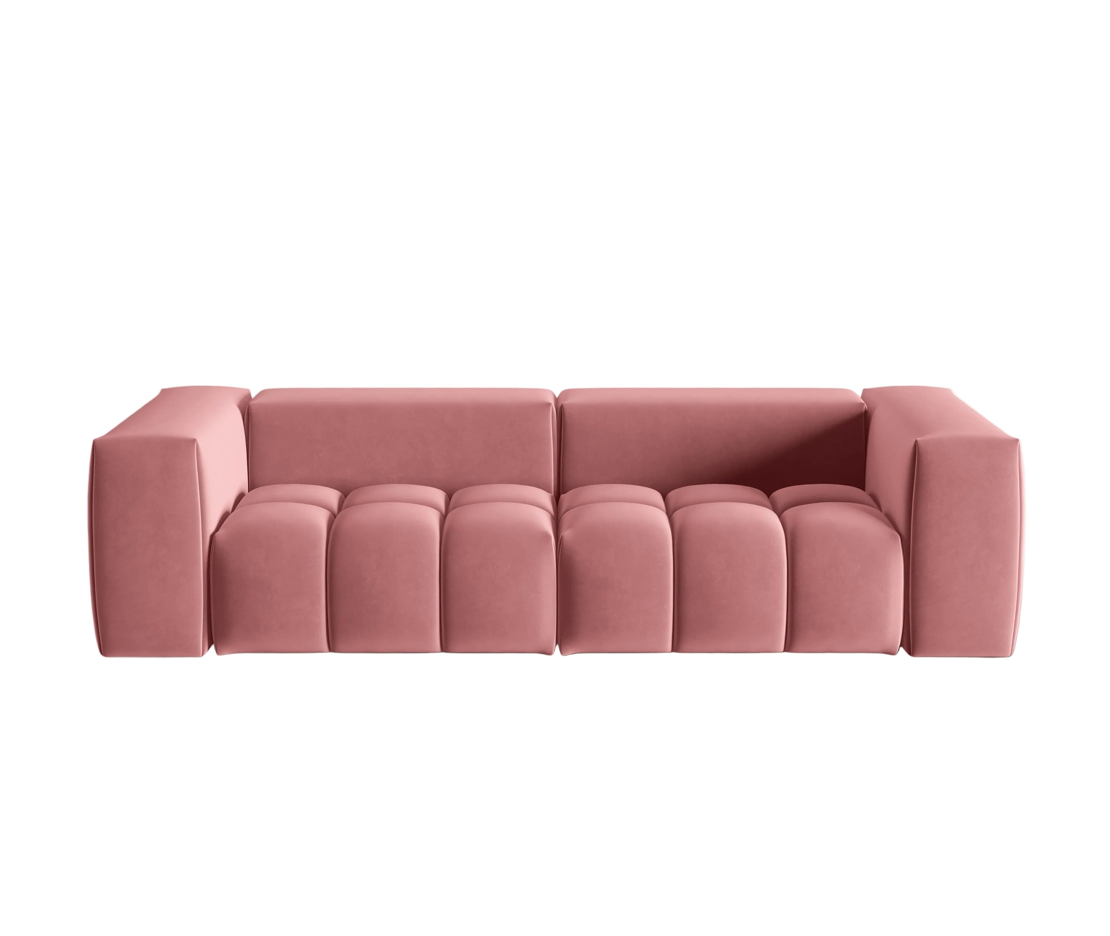 Sofa aus Samt 3-sitzig VERONA flamingorosa
