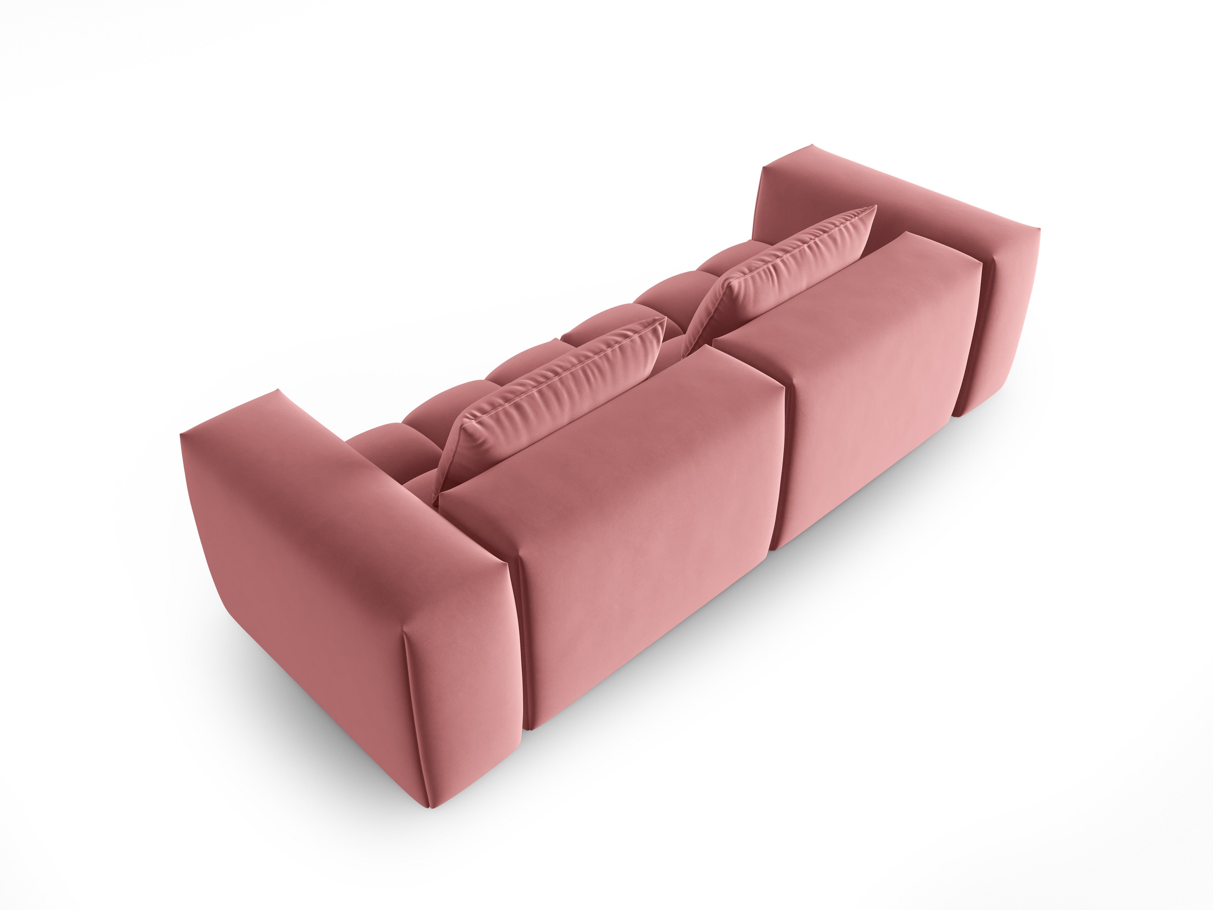 Sofa aus Samt 3-sitzig VERONA flamingorosa