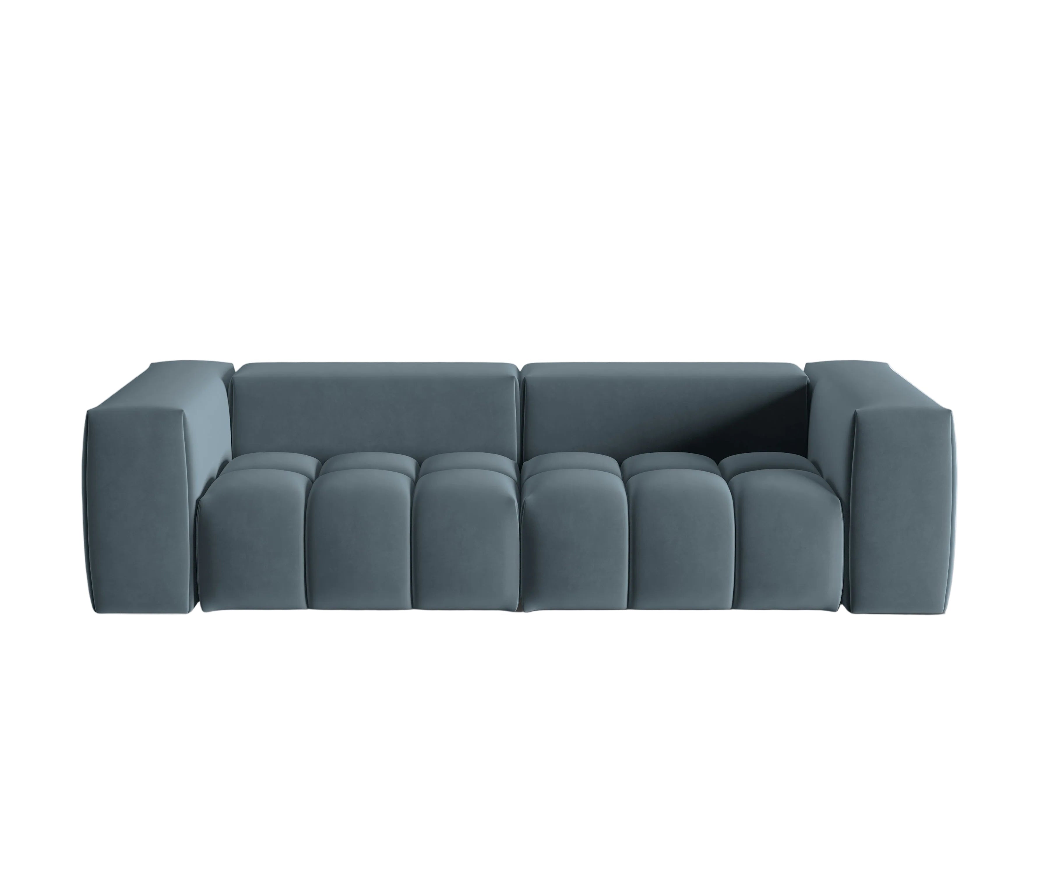 Sofa aus Samt 3-sitzig VERONA blau