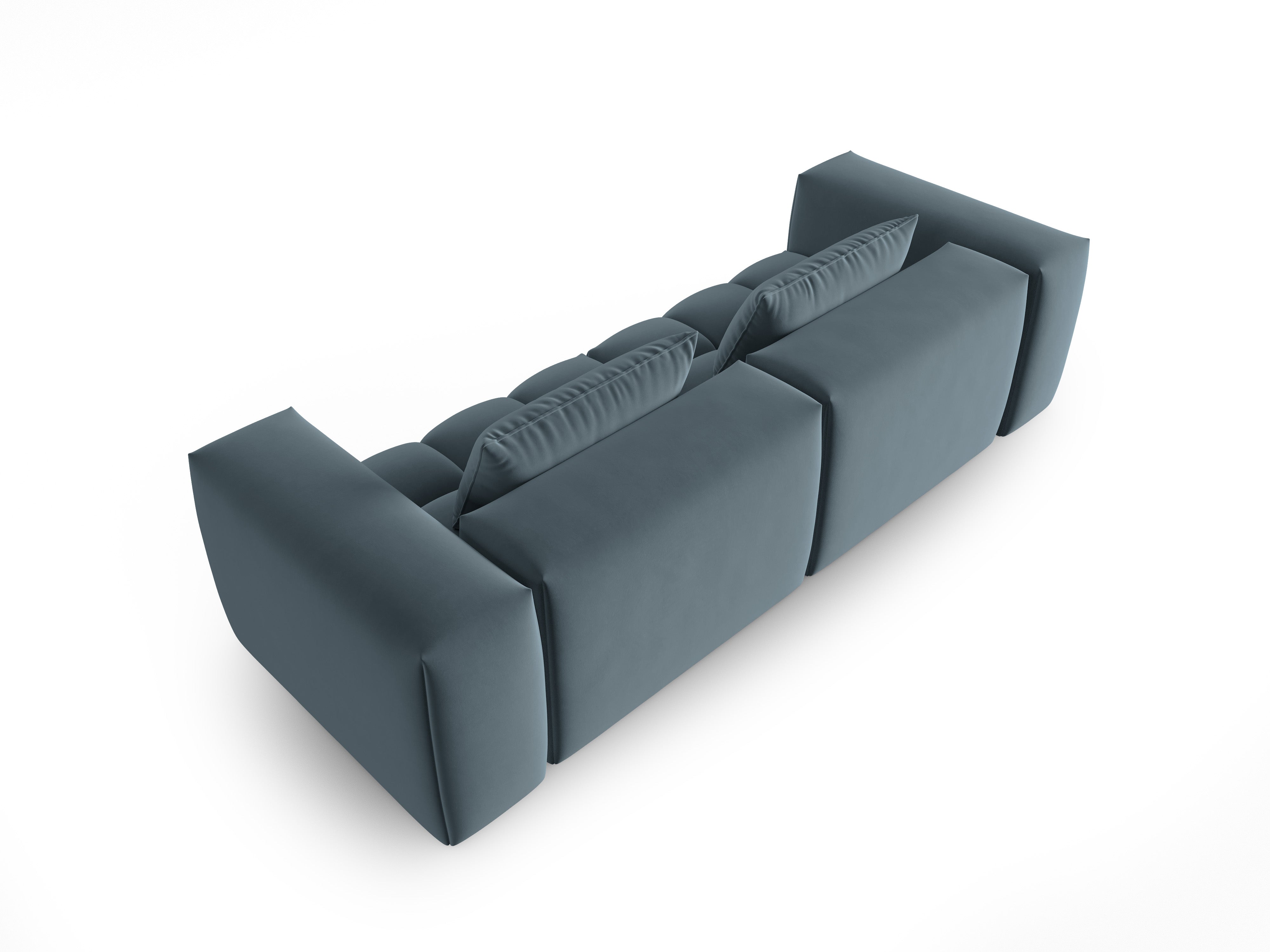 Sofa aus Samt 3-sitzig VERONA blau