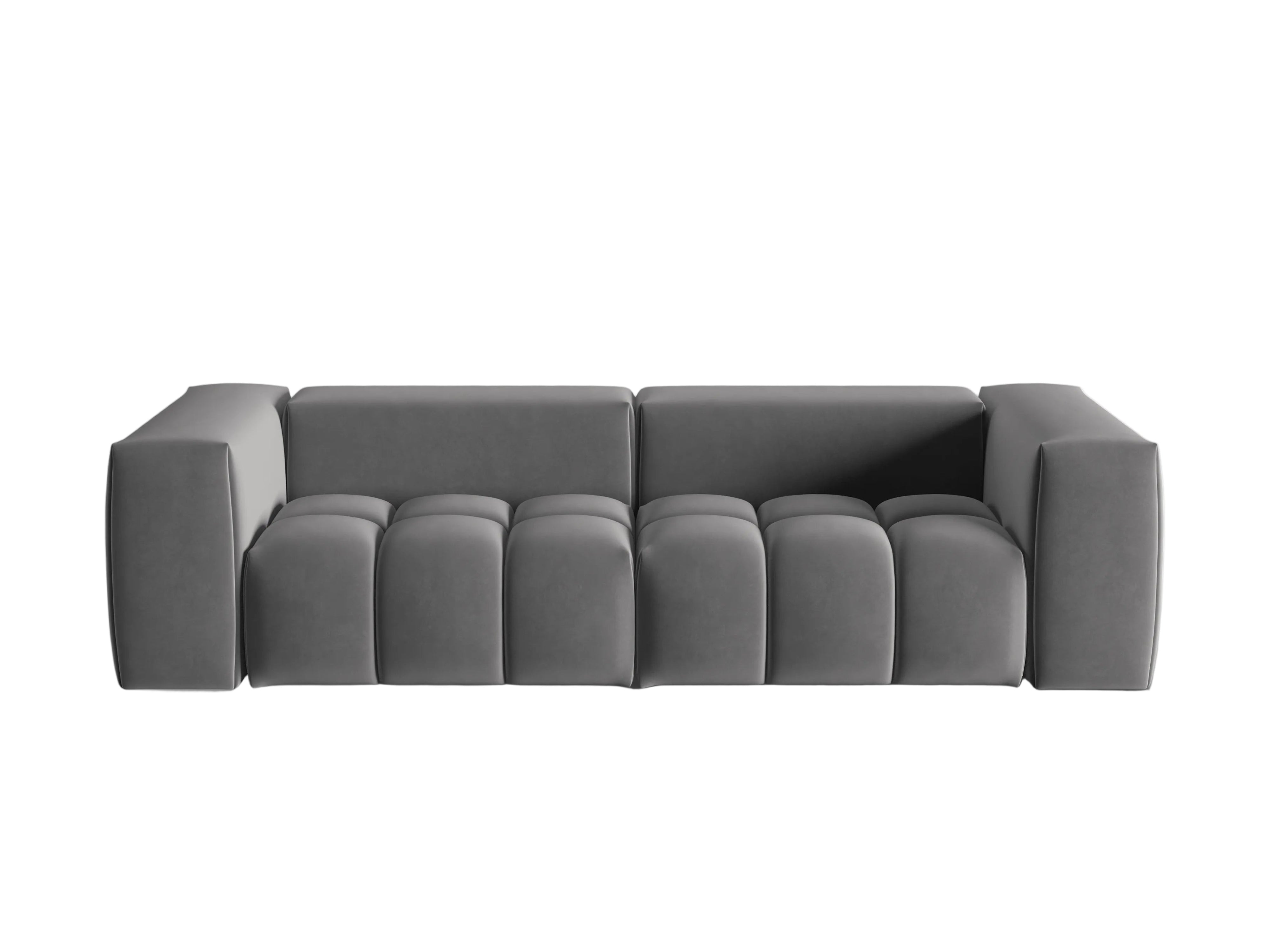 Sofa aus Samt 3-sitzig VERONA grau