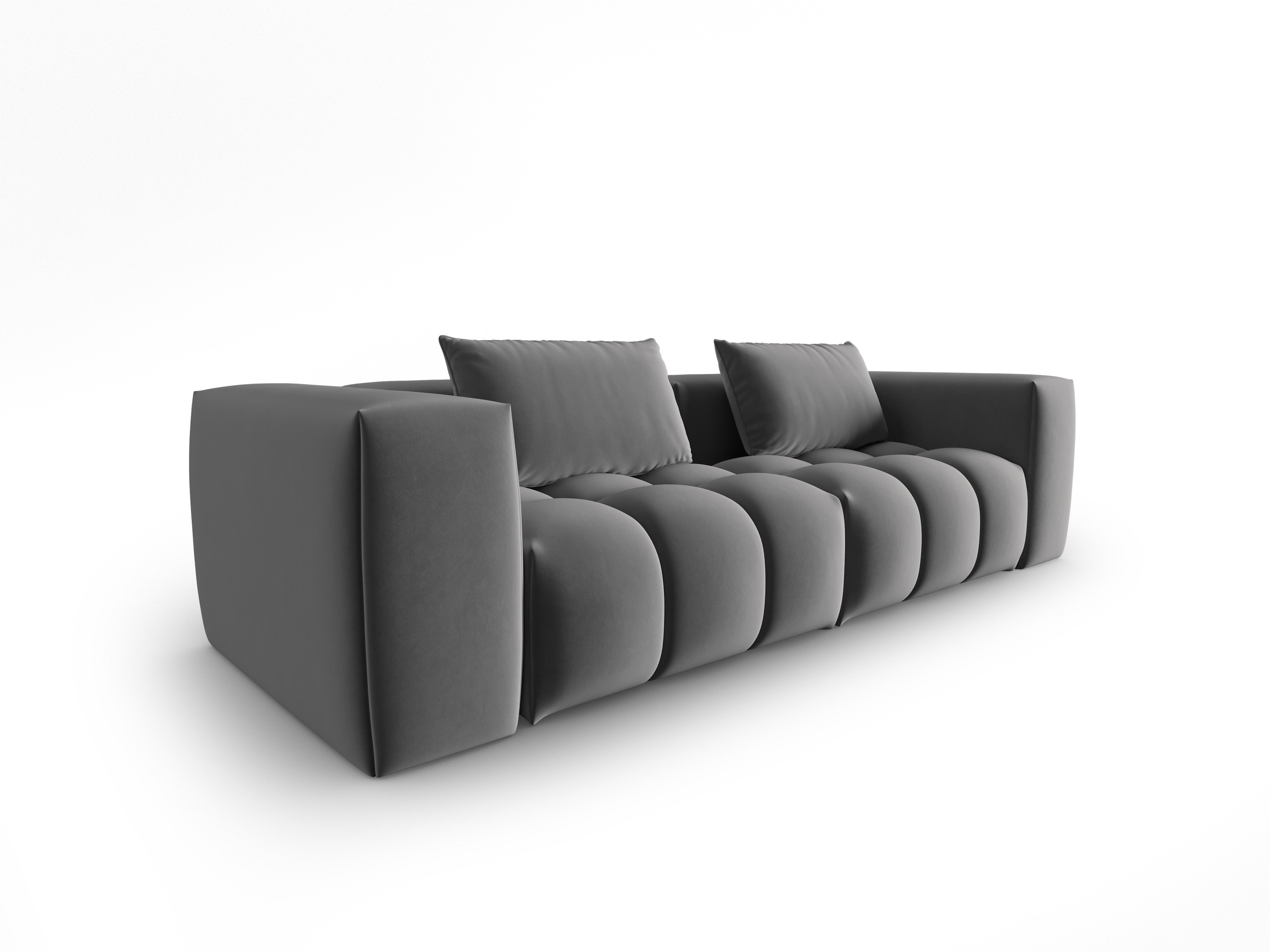Sofa aus Samt 3-sitzig VERONA grau