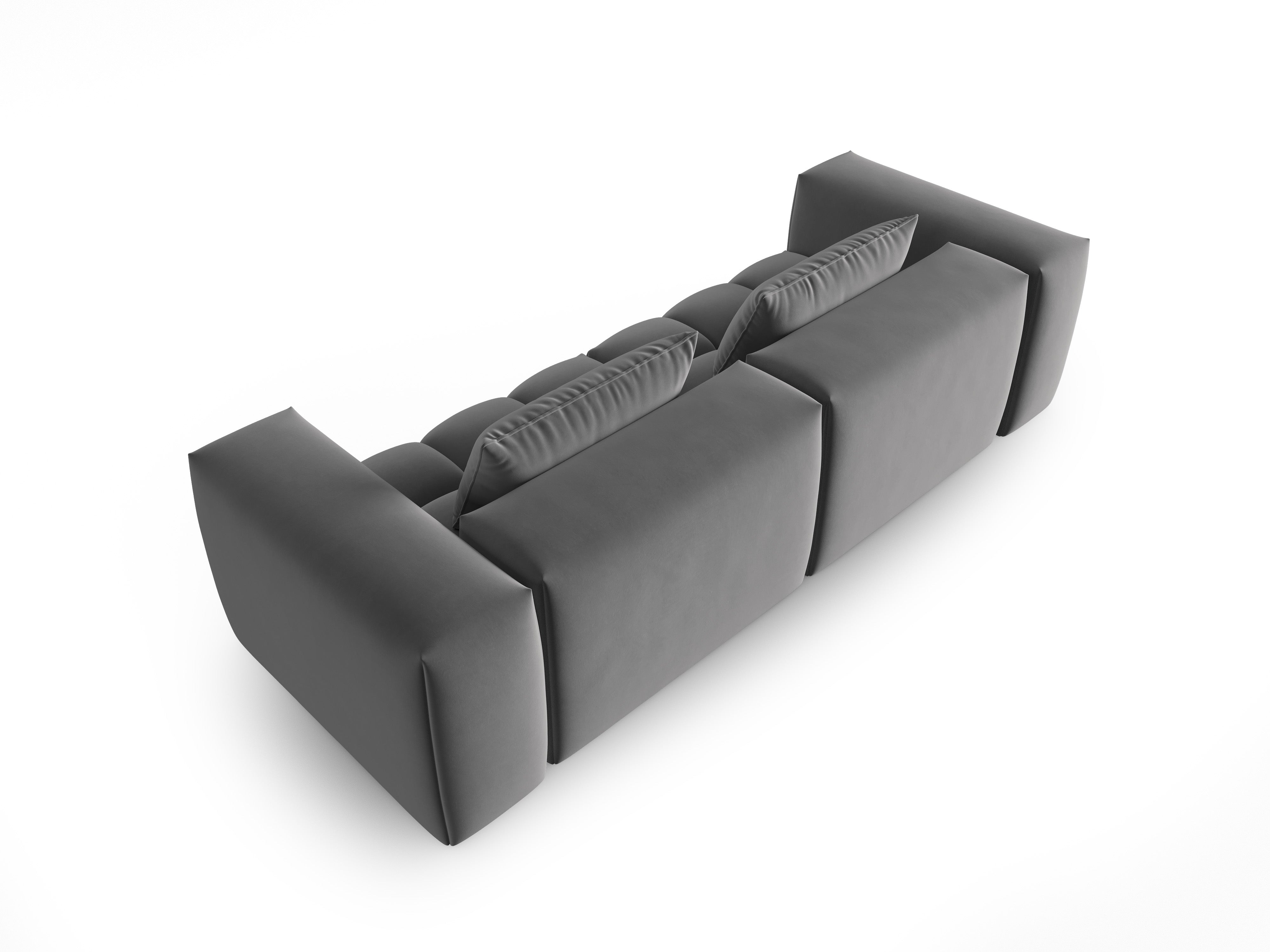 Sofa aus Samt 3-sitzig VERONA grau