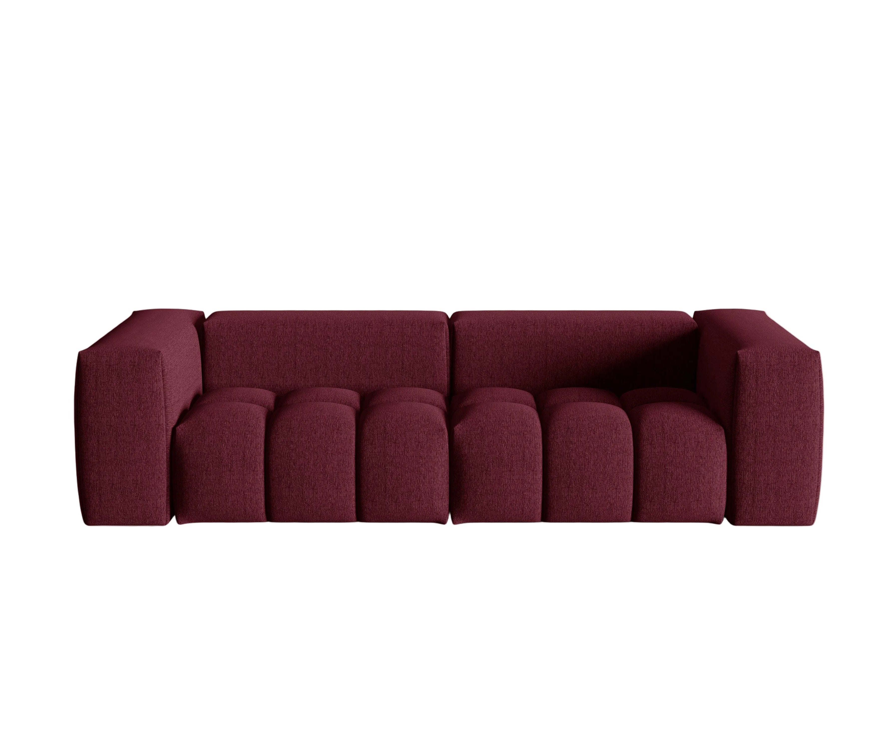 Sofa 3-sitzig VERONA burgunderrot