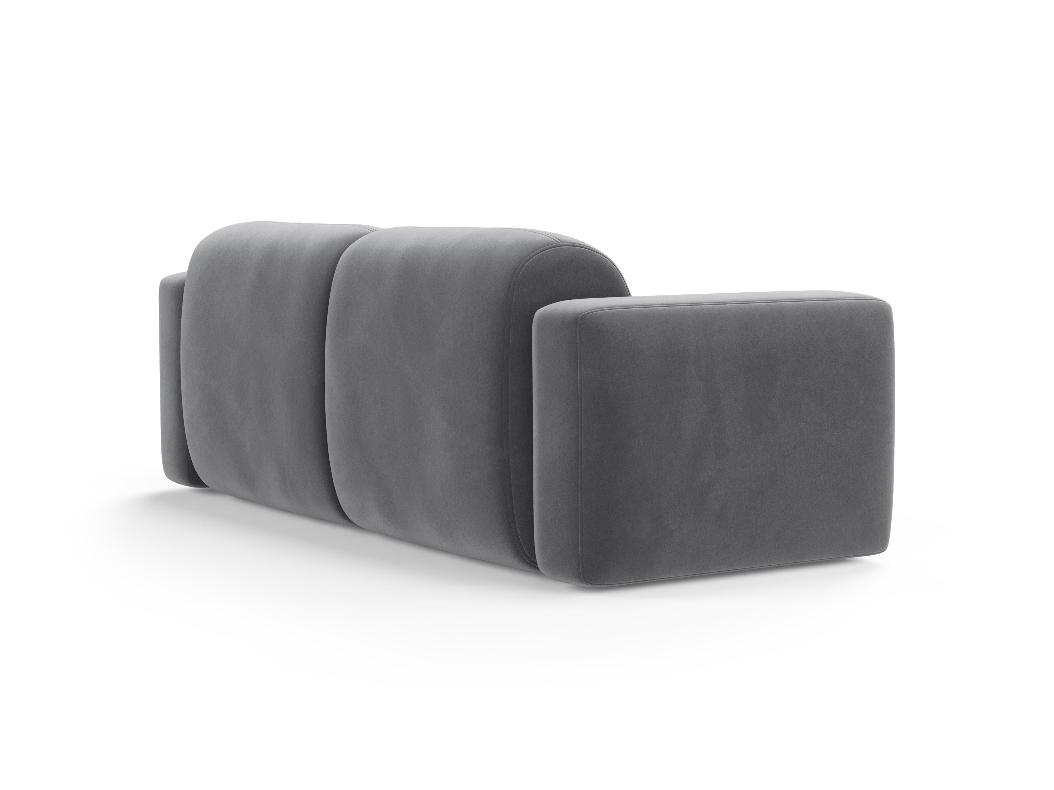 STRINO gray velvet 3-seater sofa