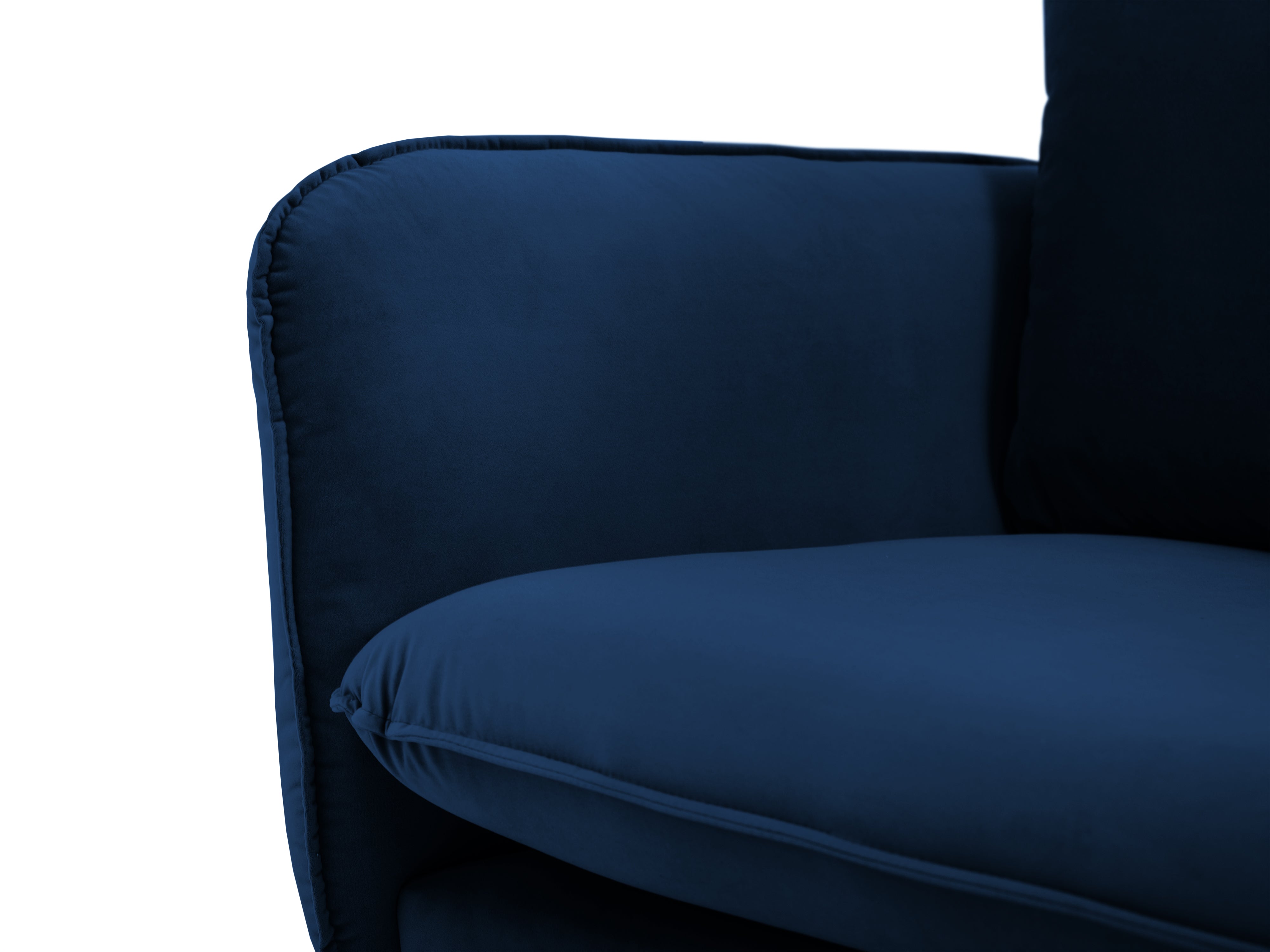 Velvet sofa 3-seater VIENNA royal blue with gold base