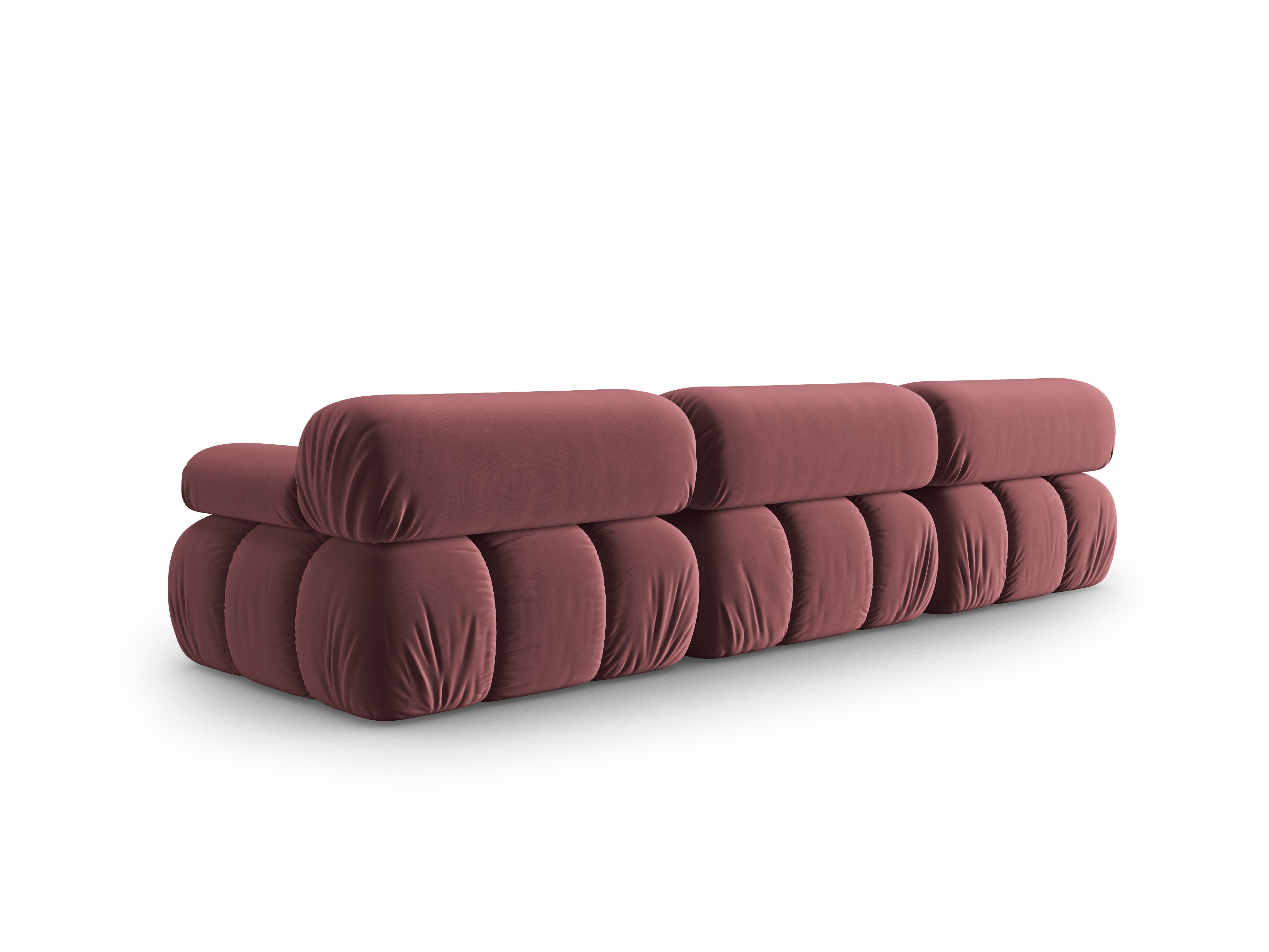 CORTINA Pink Velvet 3-Seater Sofa