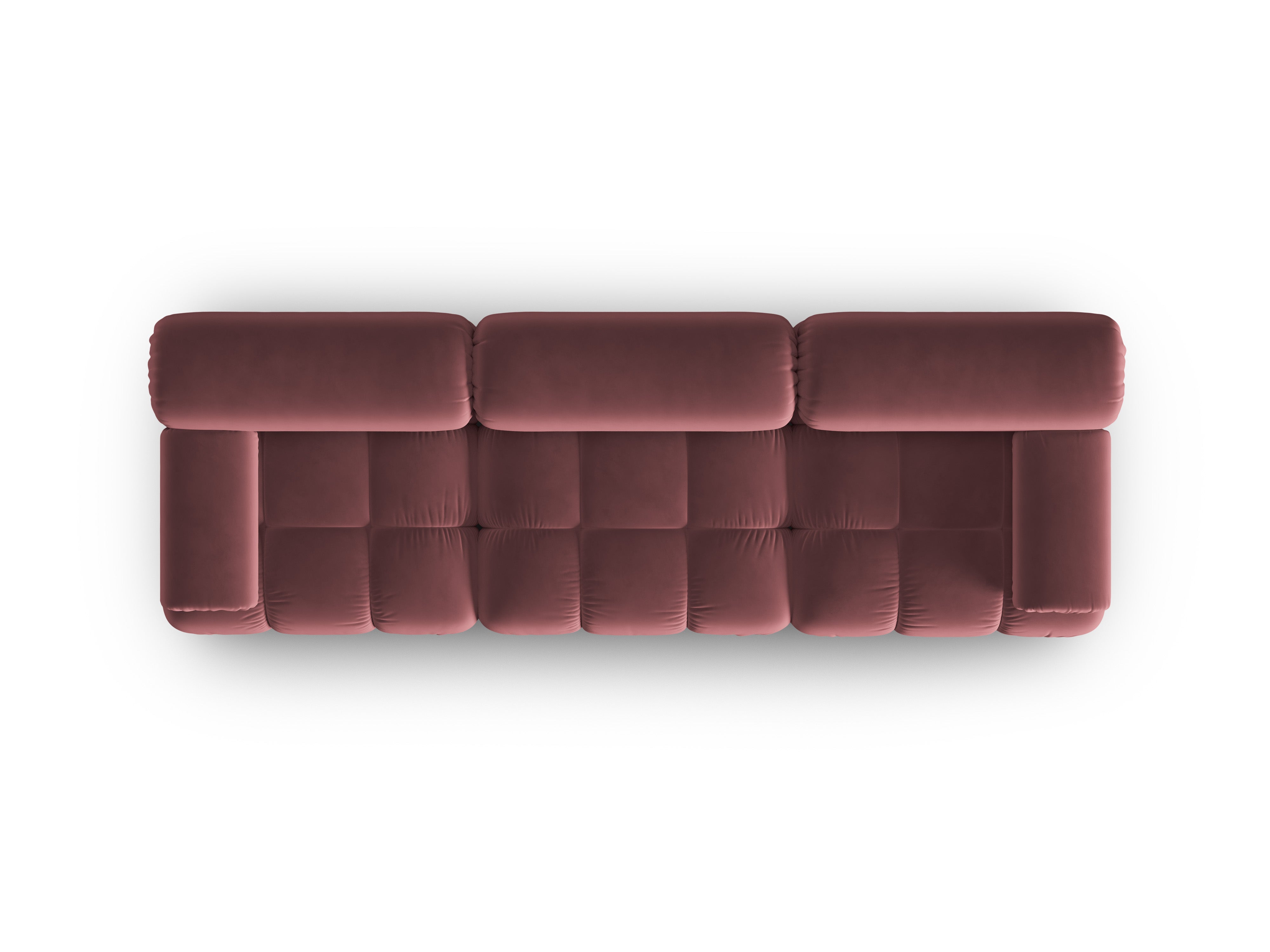 CORTINA Pink Velvet 3-Seater Sofa