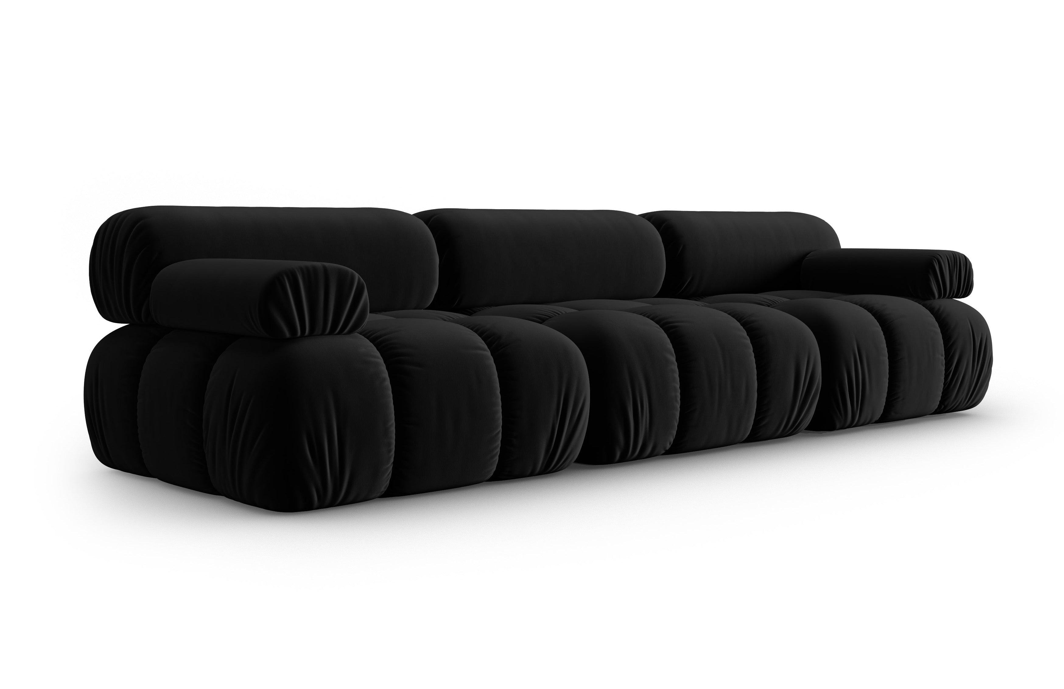 Velvet 3-Seater Sofa CORTINA Black