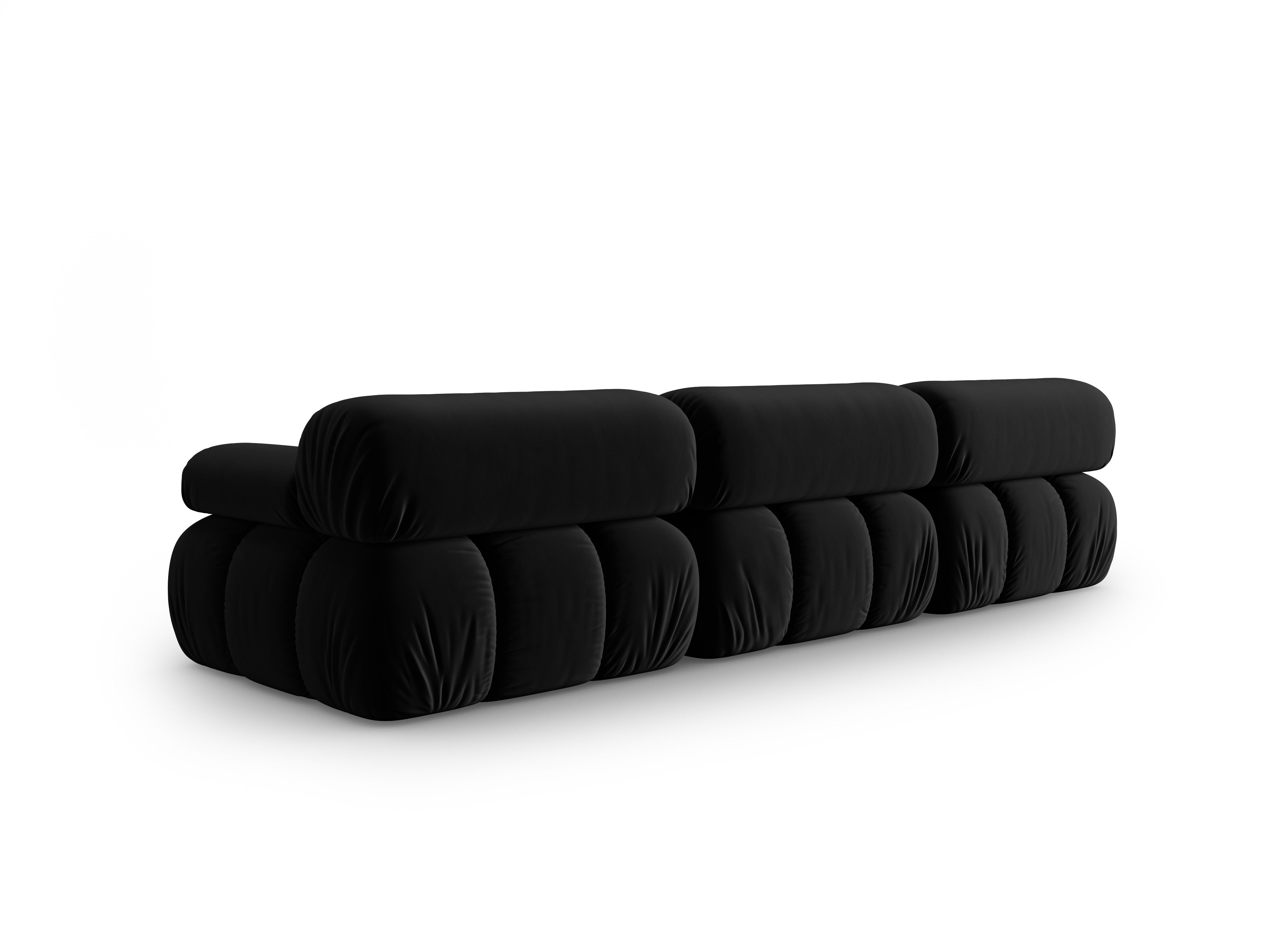Velvet 3-Seater Sofa CORTINA Black