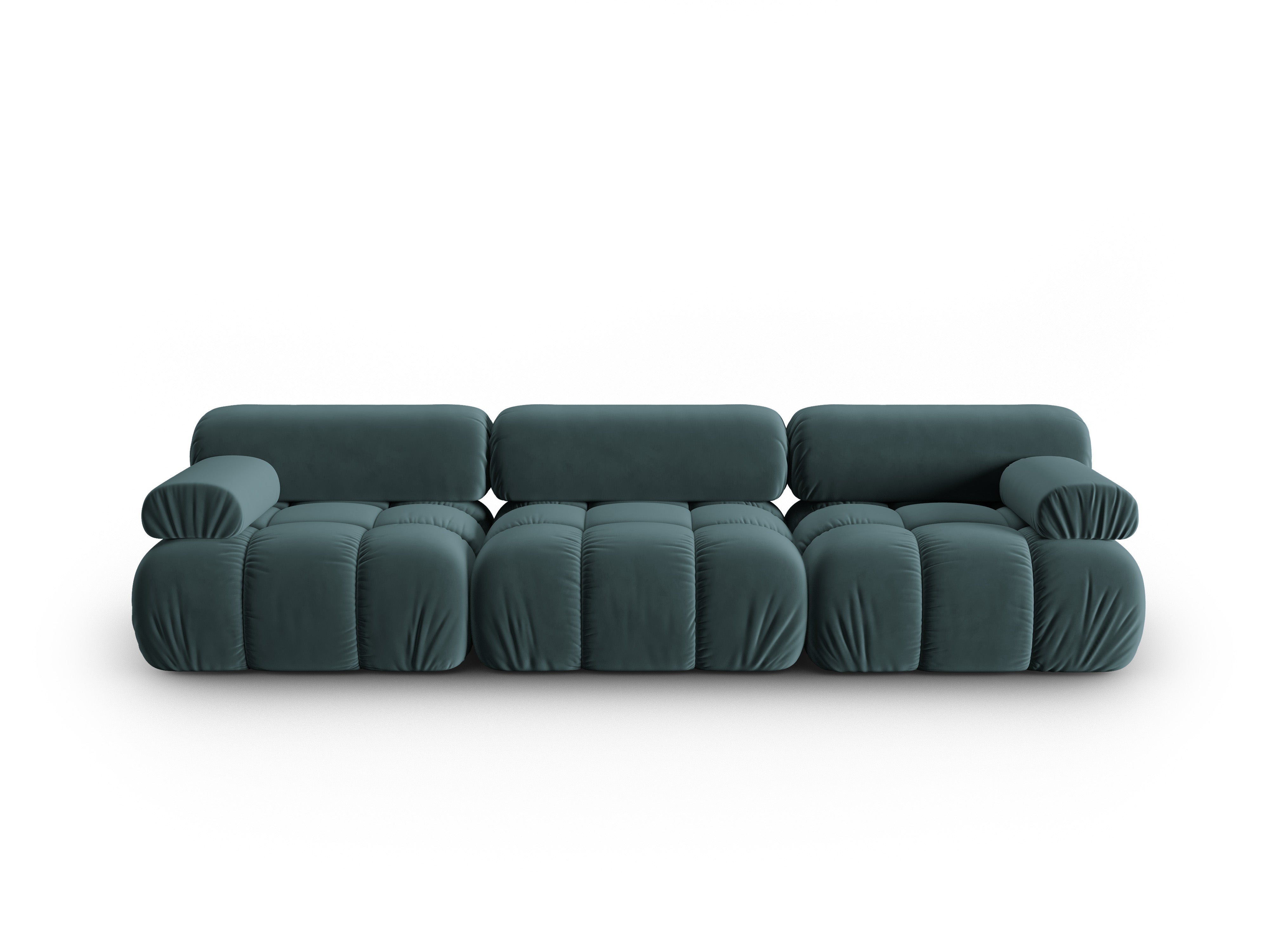 CORTINA turquoise velvet 3-seater sofa