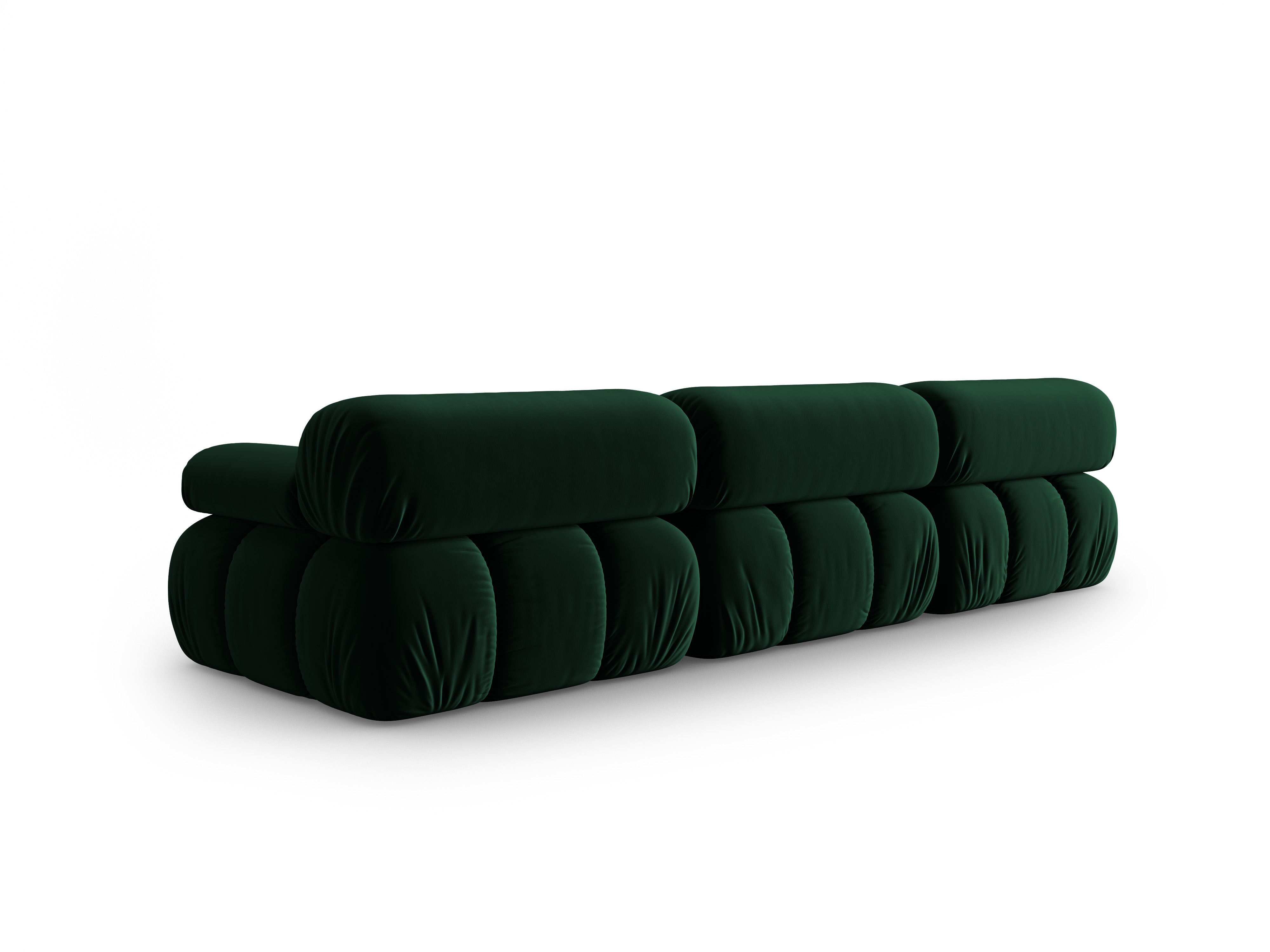 Sofa aus Samt 3-sitzig CORTINA flaschengrün