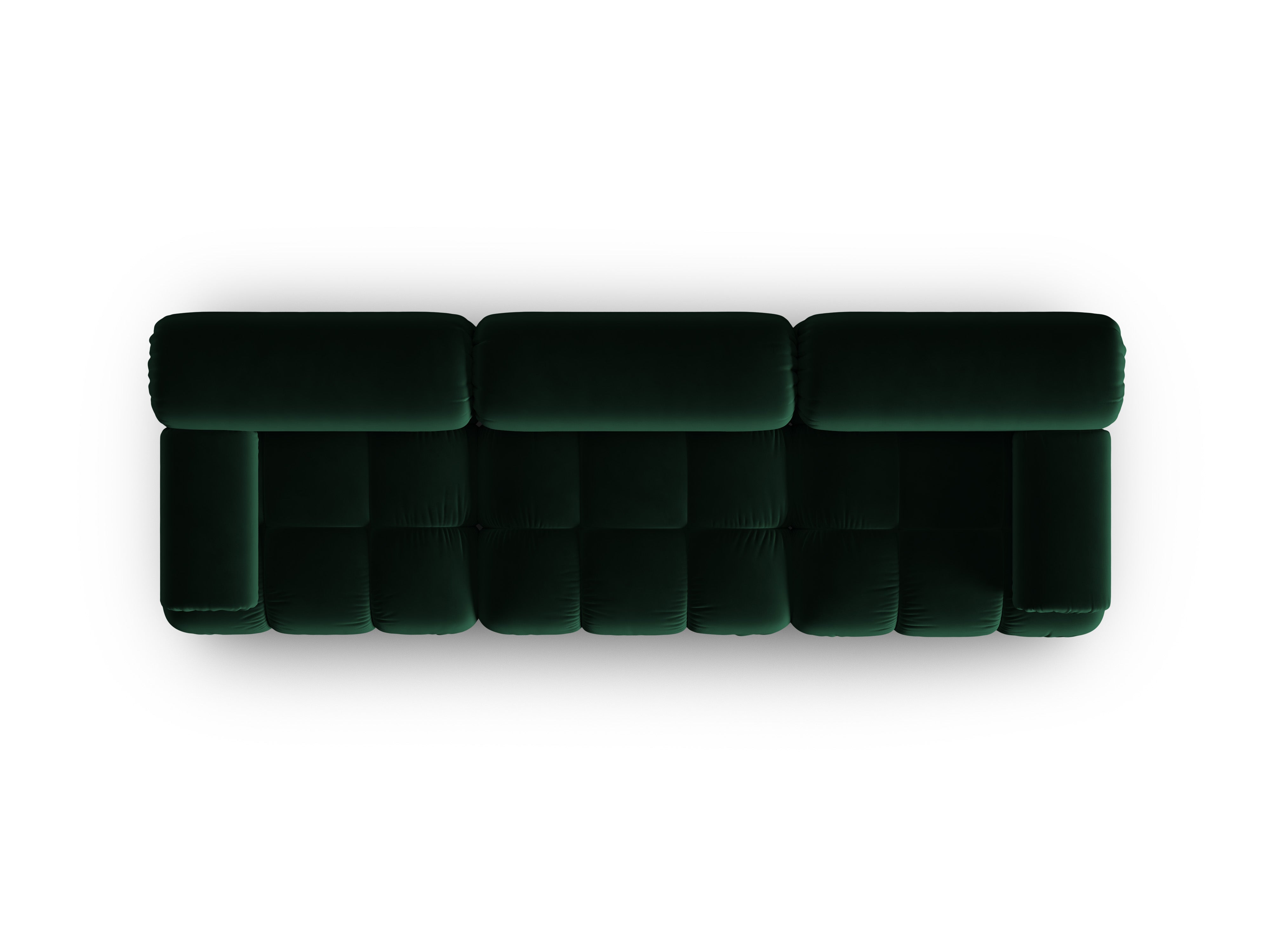 Sofa aus Samt 3-sitzig CORTINA flaschengrün