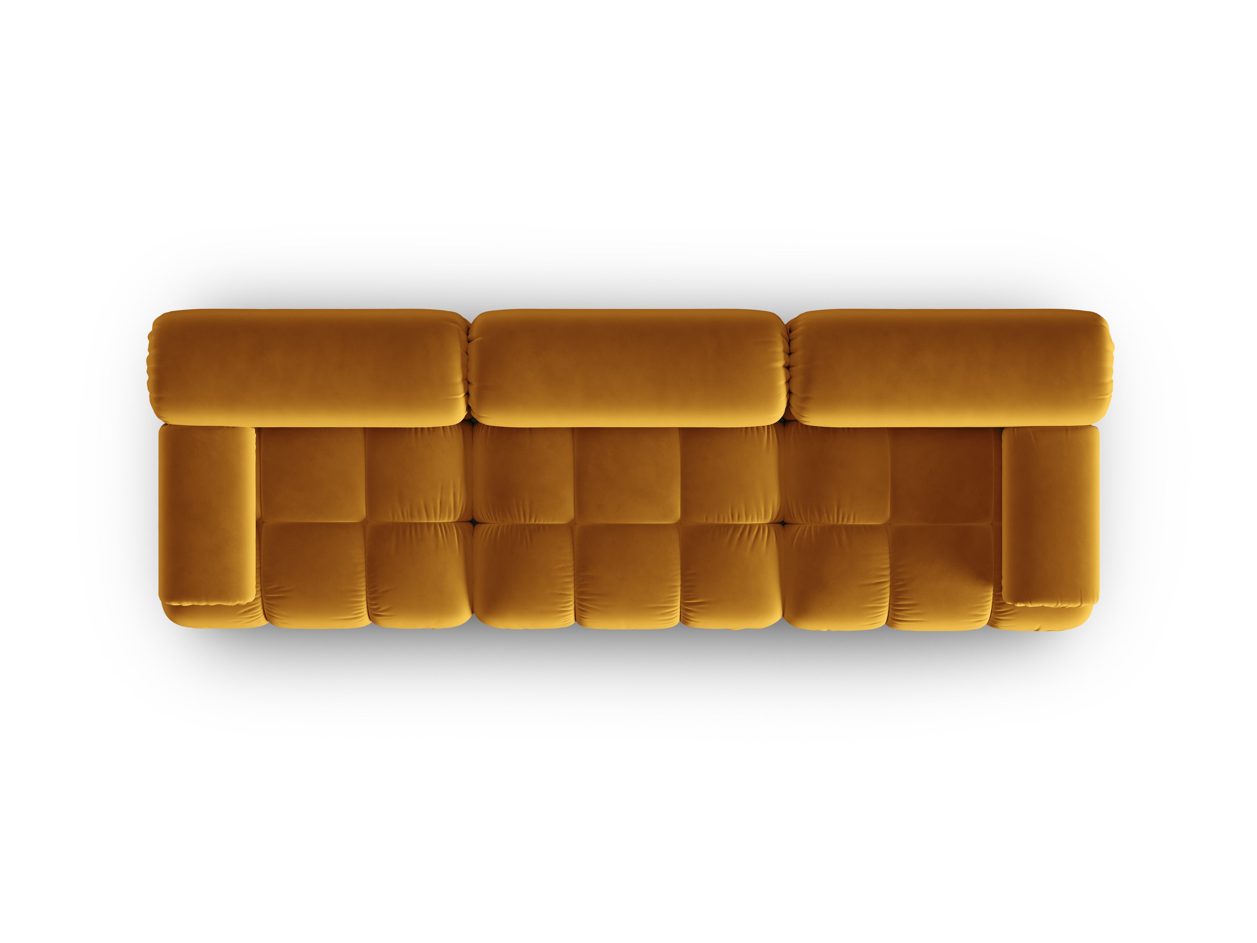 CORTINA Yellow Velvet 3-Seater Sofa