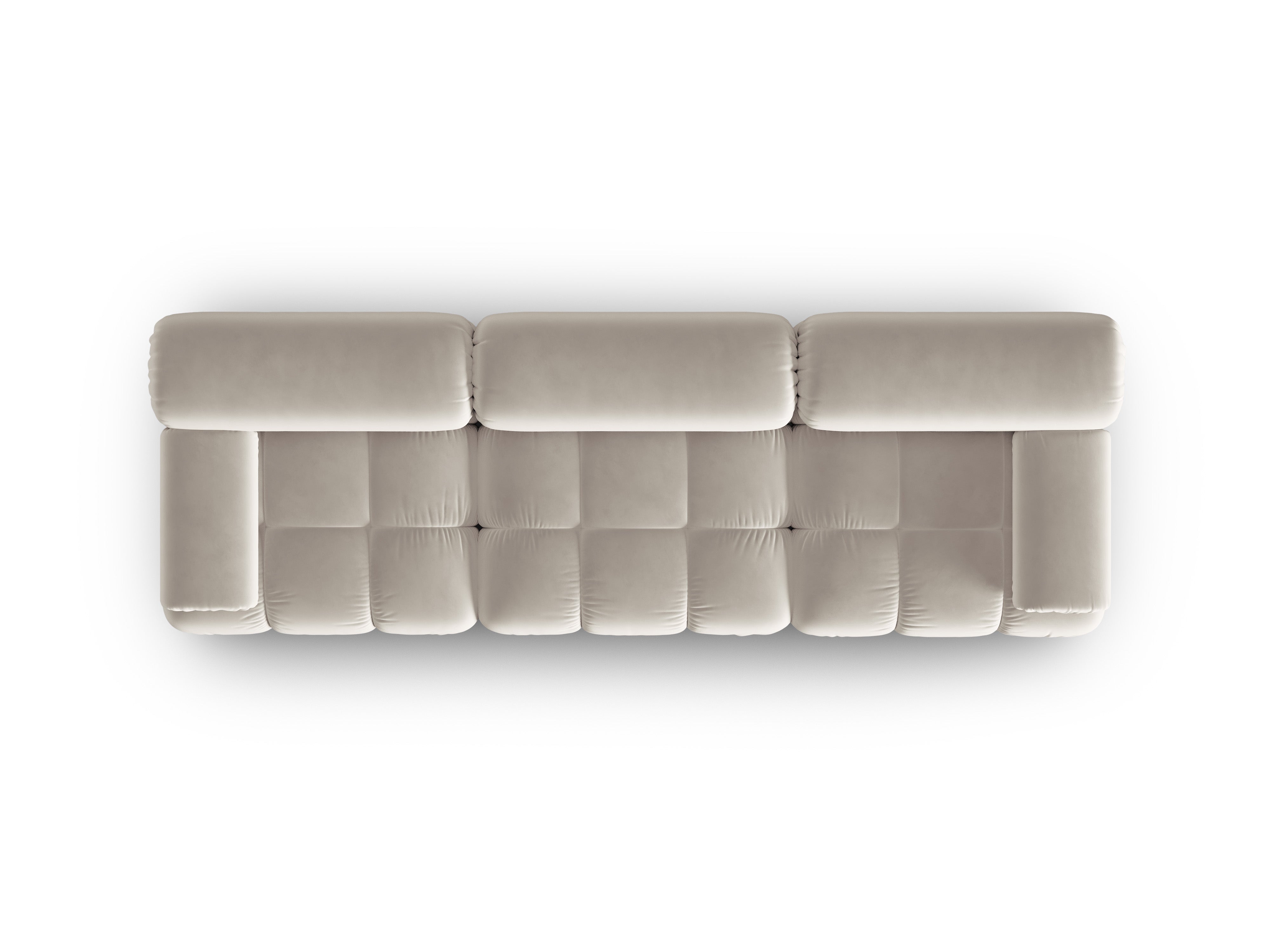 Cortina Beige Velvet 3-Seater Sofa