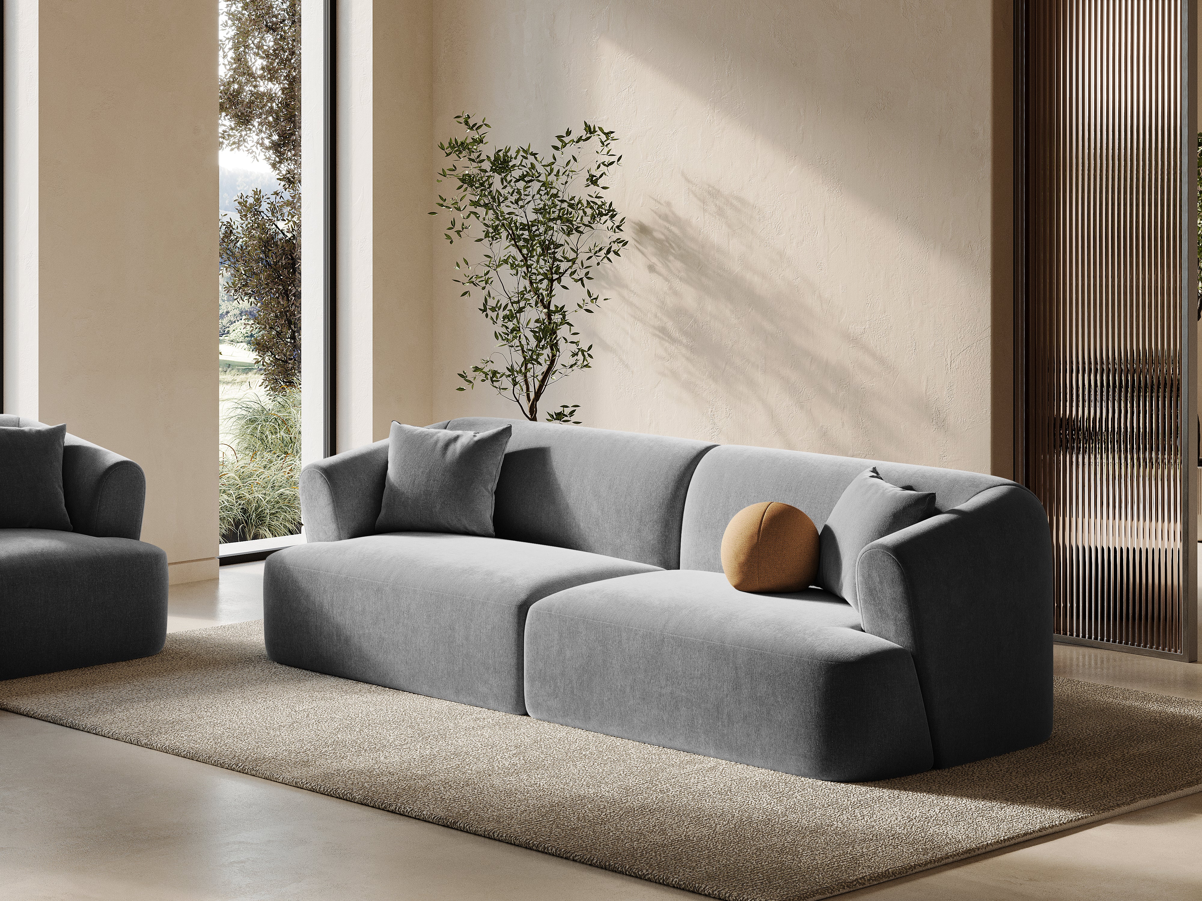 Sofa aus Samt für 4 Personen CAMPI grau