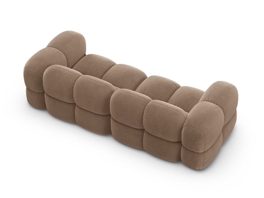 Sofa für 4 Personen aus Samt LORETTO dunkelbeige