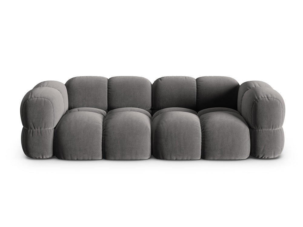 Sofa für 4 Personen aus Samt LORETTO grau