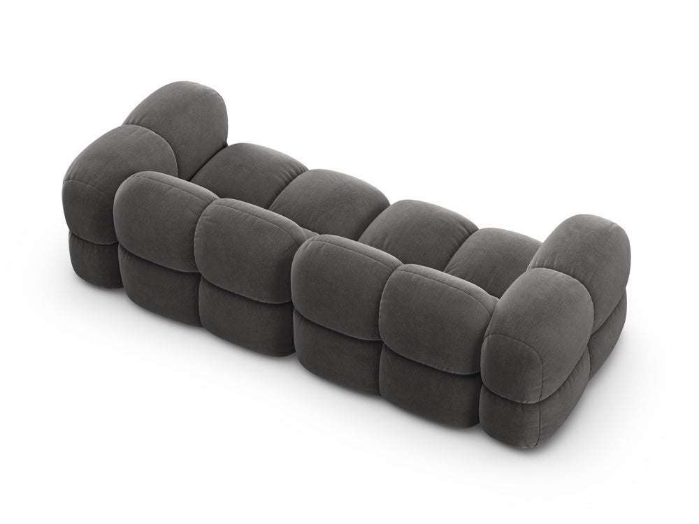 Sofa für 4 Personen aus Samt LORETTO grau