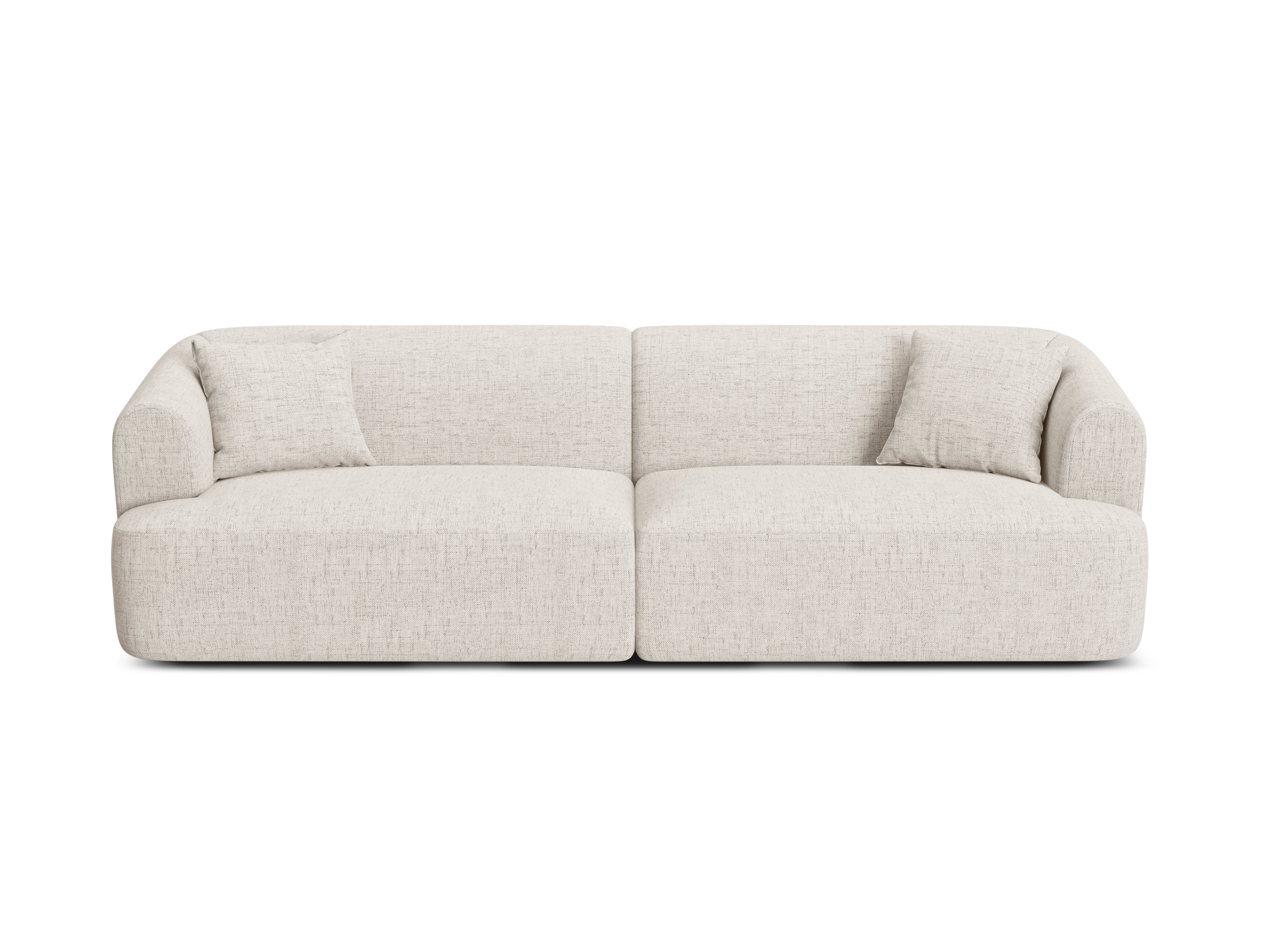 Sofa für 4 Personen CAMPI cremefarbener Chenille