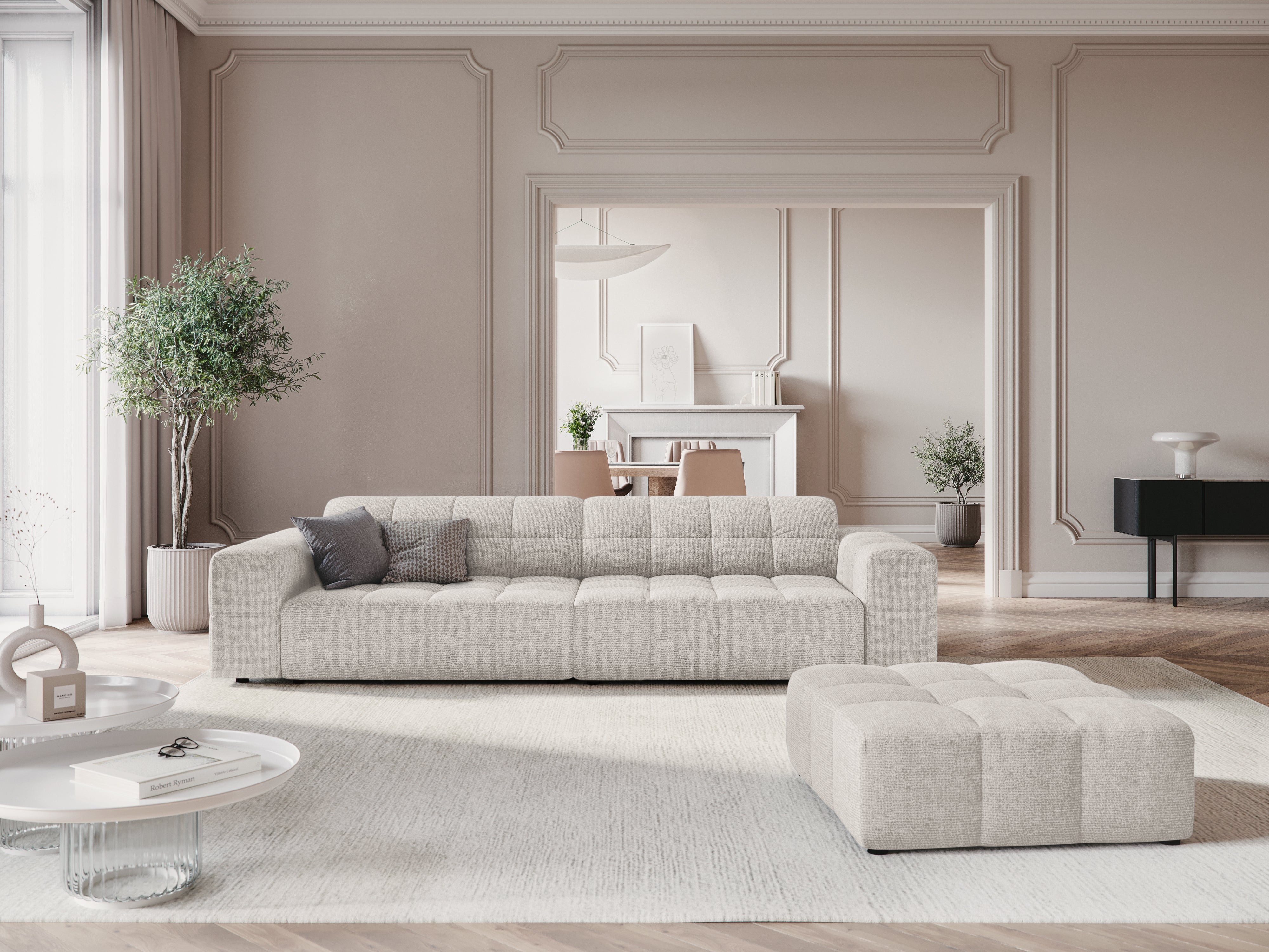 4-Personen-Sofa Chicago Hellgrau Szenil
