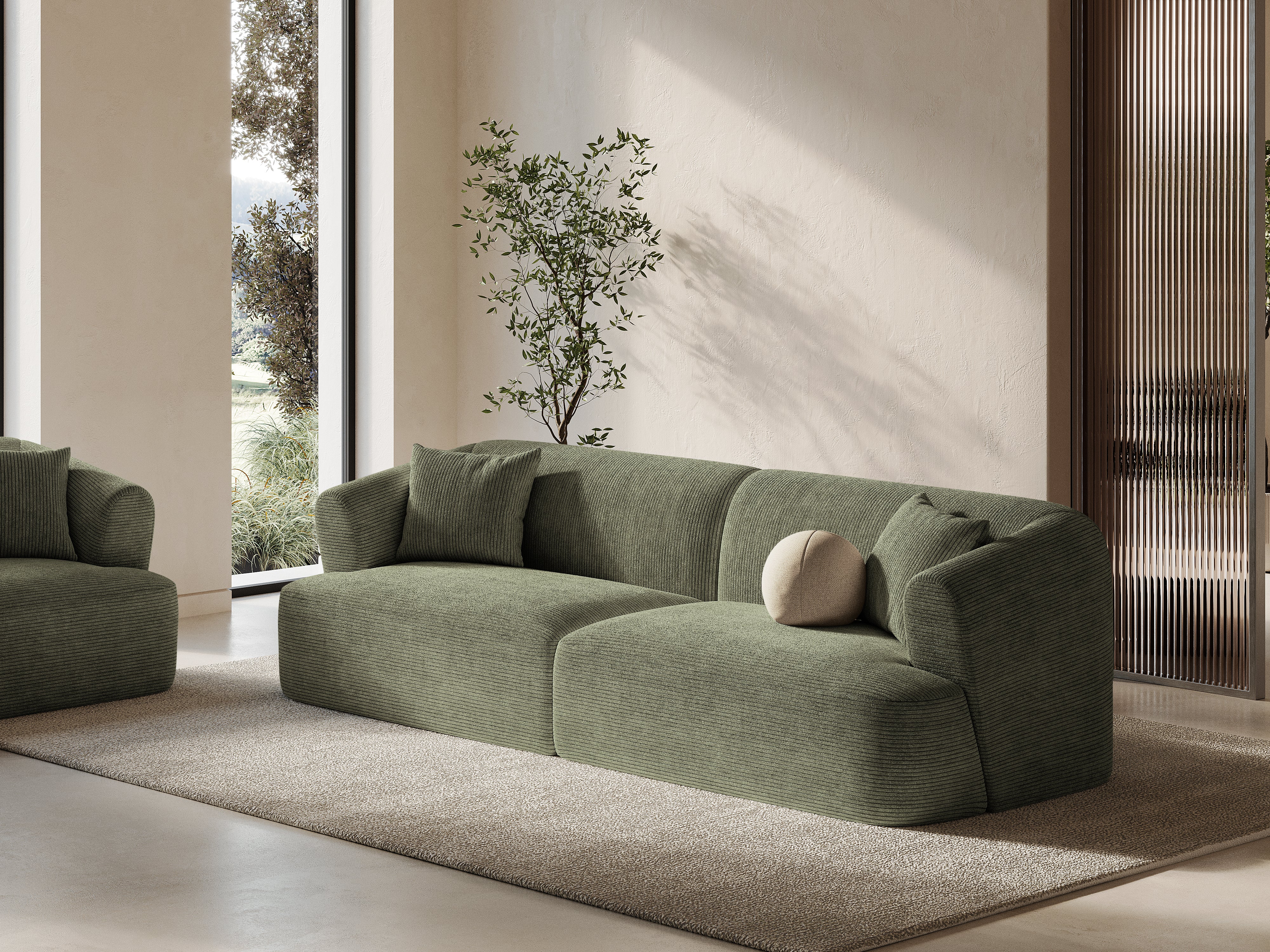 Sofa 4-sitzig CAMPI grün Cord