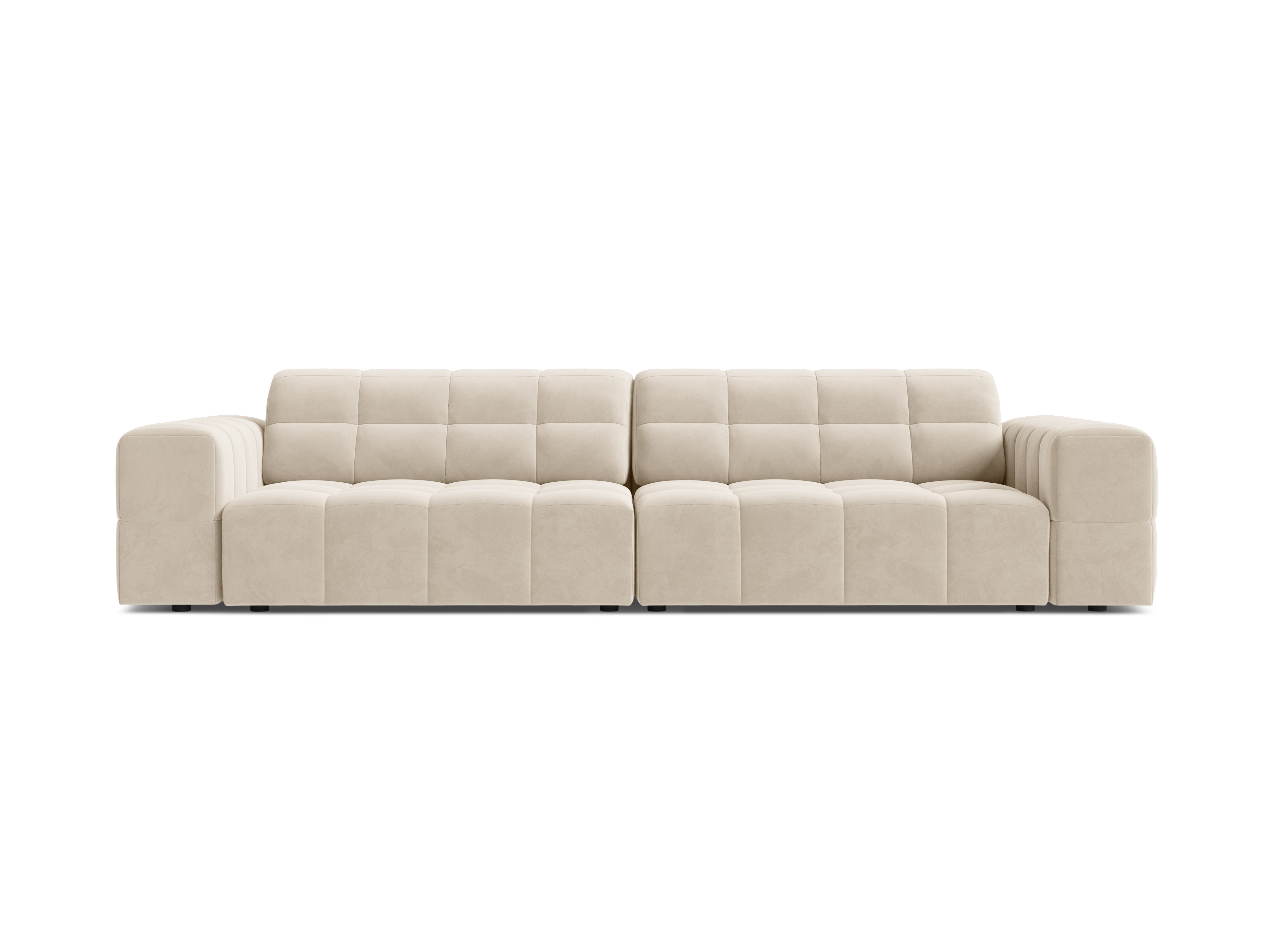 Samtsofa 4-Personen leichte Beige Chicago